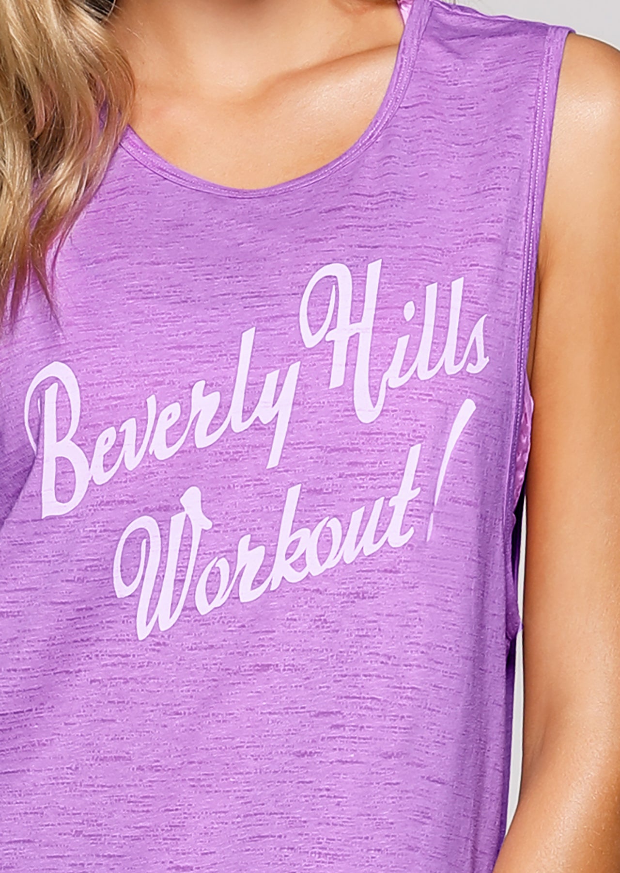 Lorna Jane Beverly Hills Workout Tank - Soft Lilac Marl