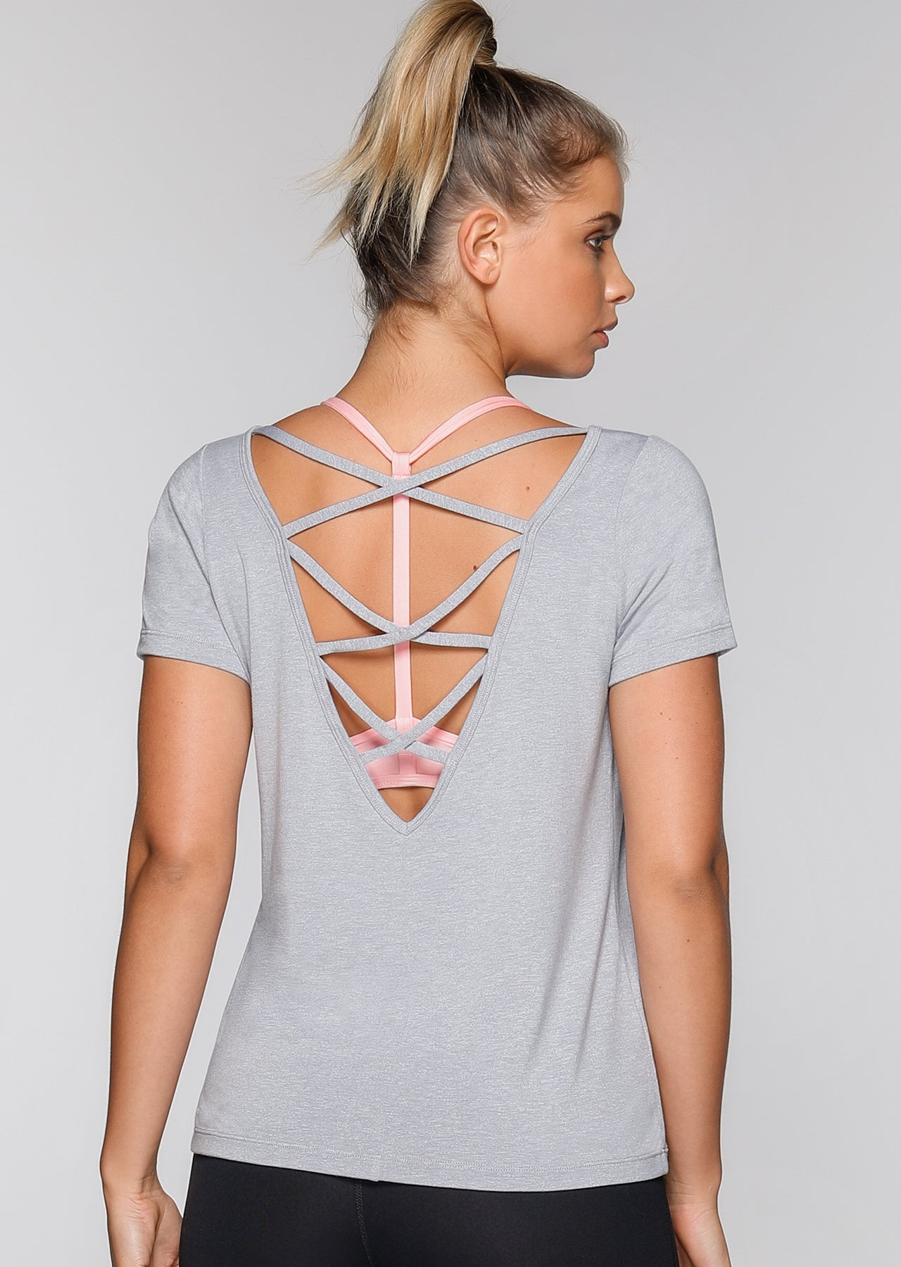 Lorna Jane Breathe Easy S/Slv Active Top - Grey Marl