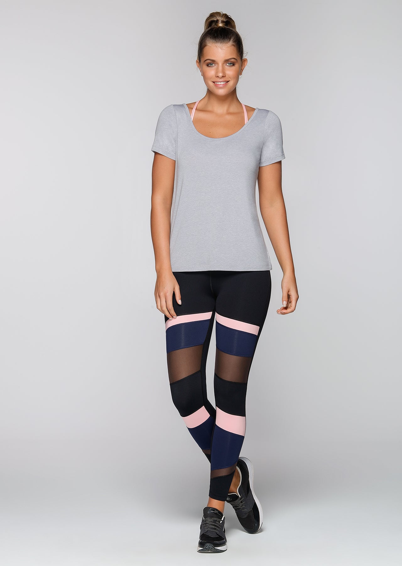 Lorna Jane Breathe Easy S/Slv Active Top - Grey Marl