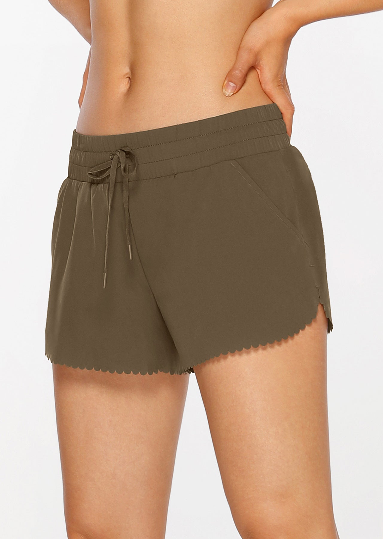 Lorna Jane Breeze Lightweight Run Shorts - Pale Olive