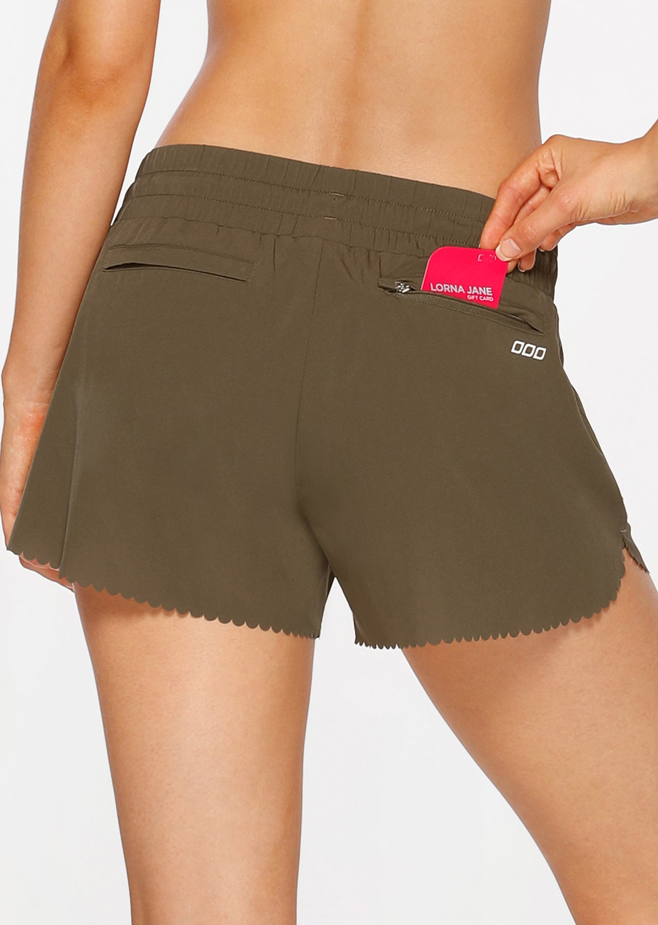 Lorna Jane Breeze Lightweight Run Shorts - Pale Olive
