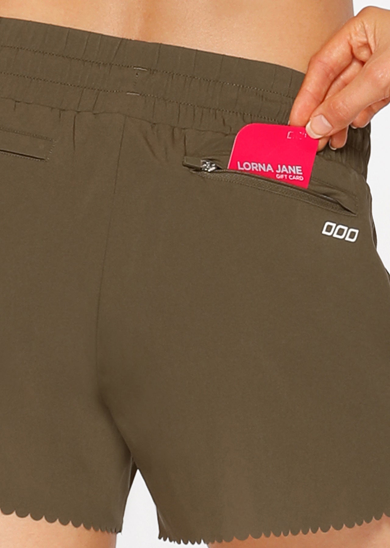 Lorna Jane Breeze Lightweight Run Shorts - Pale Olive