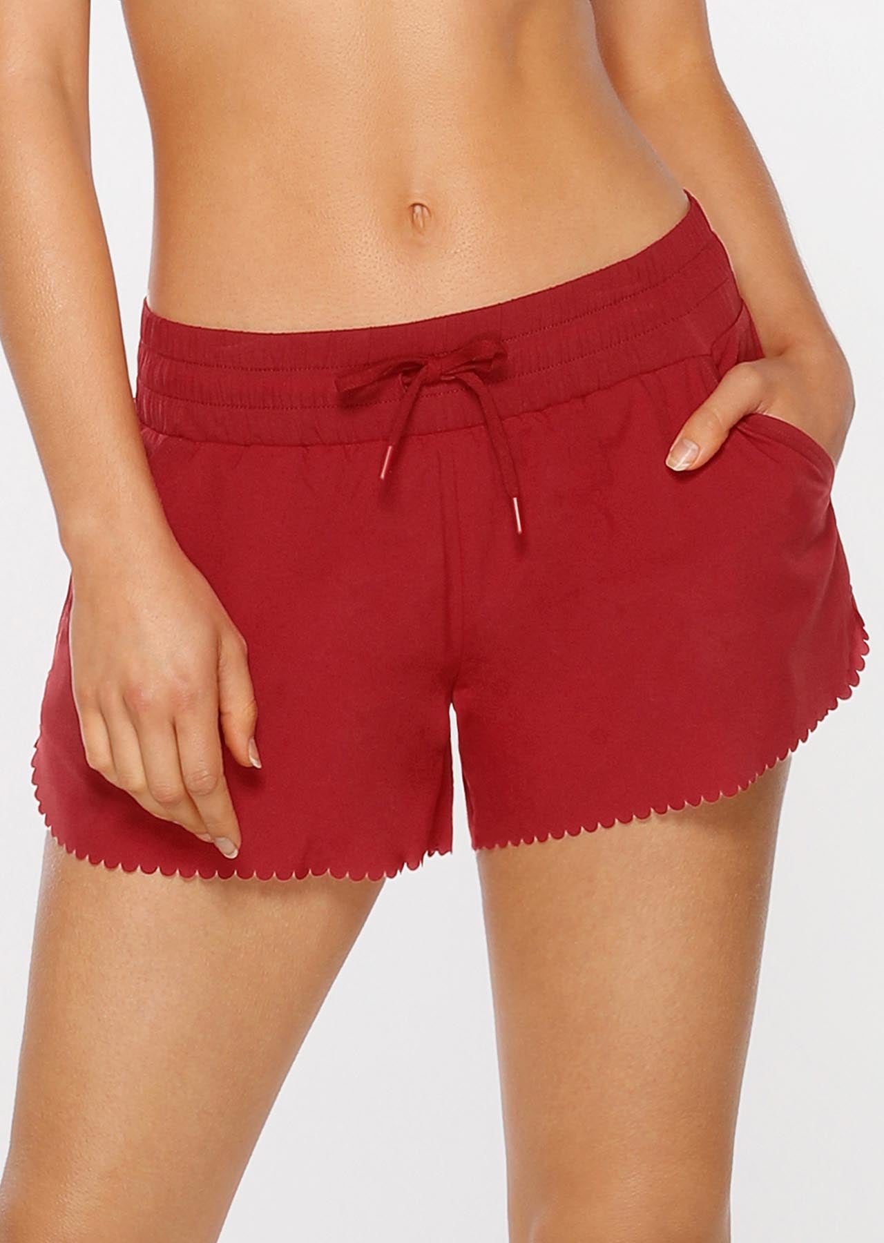 Lorna Jane Breeze Lightweight Run Shorts - Dark Red
