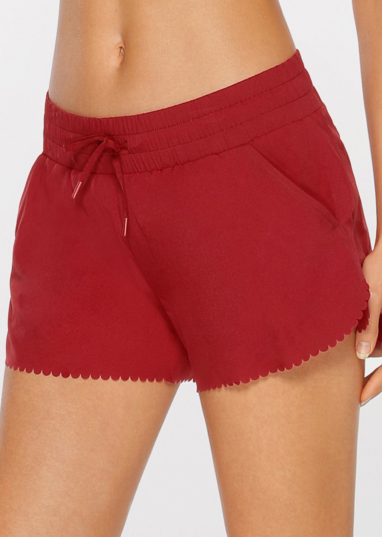 Lorna Jane Breeze Lightweight Run Shorts - Dark Red