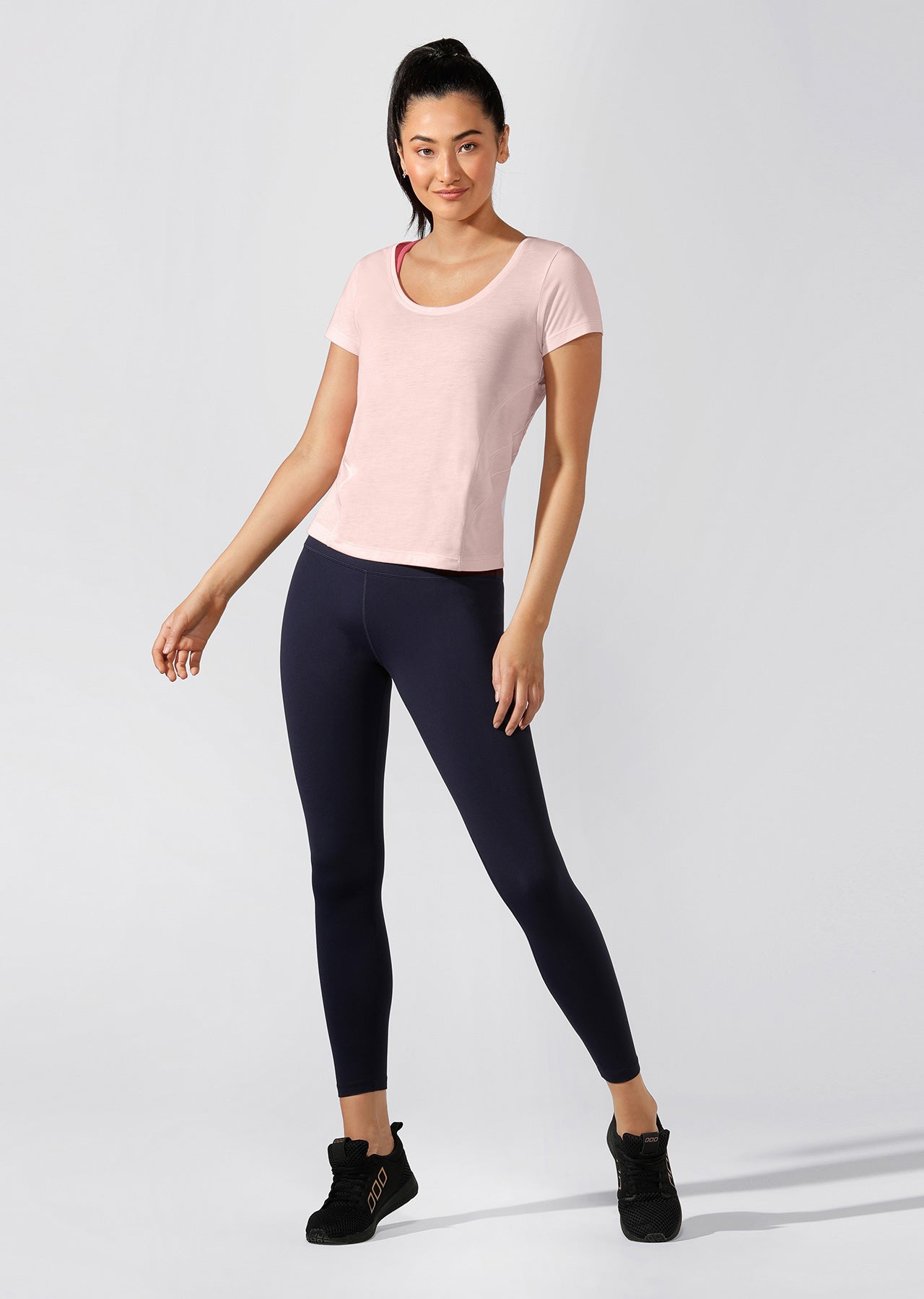 Lorna Jane Breeze Slim Fit Active Tee - Whisper Pink Marl