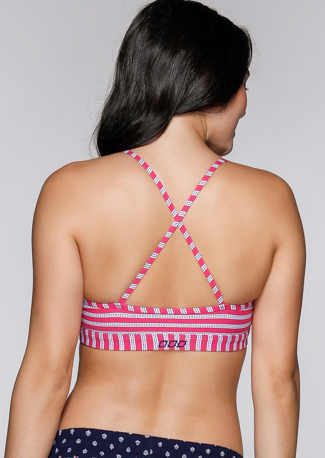 Lorna Jane Breeze Sports Bra - Ink / Neon Raspberry / White