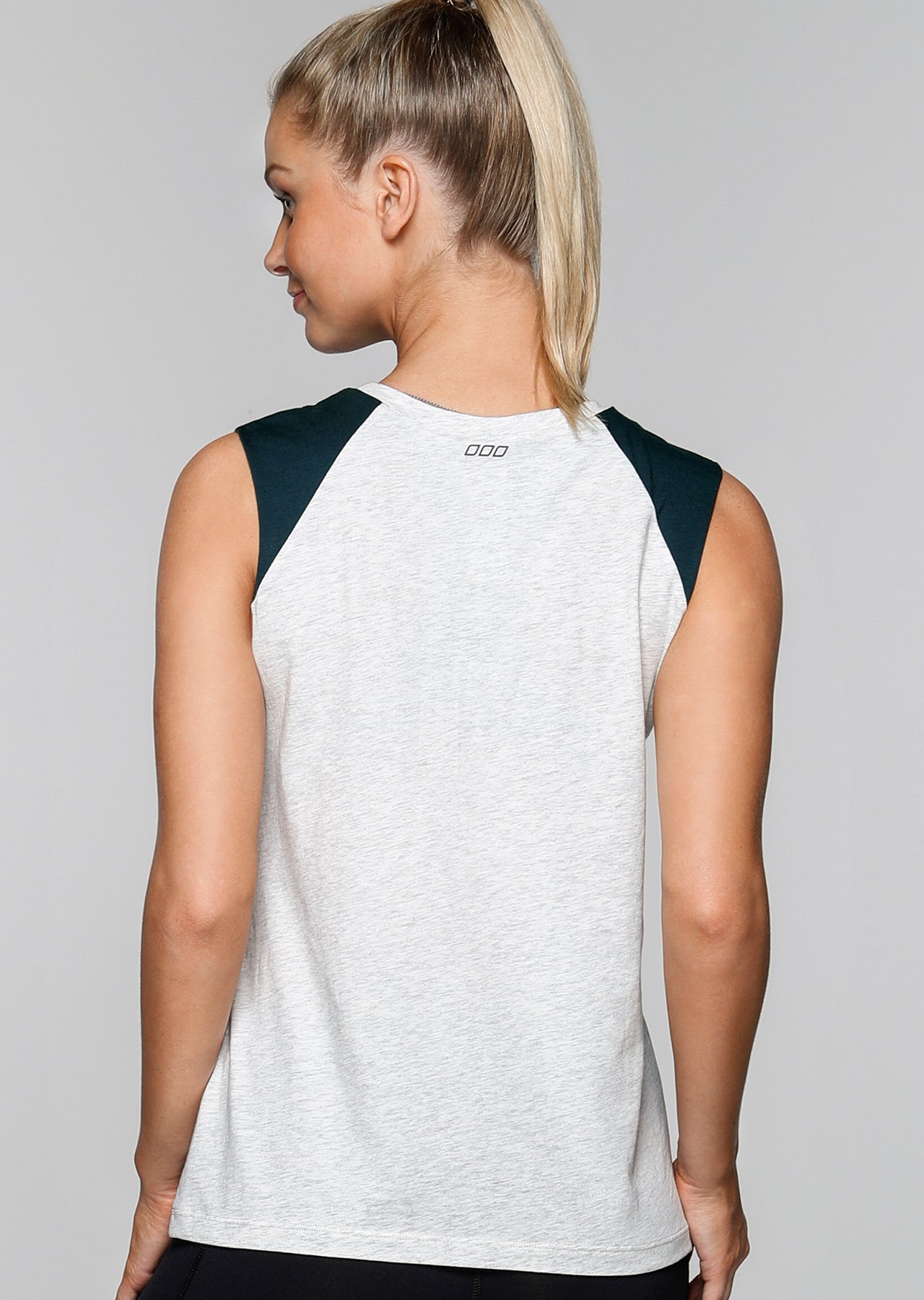 Lorna Jane Bring It On Tank - Snow Grey Marl/Canyon