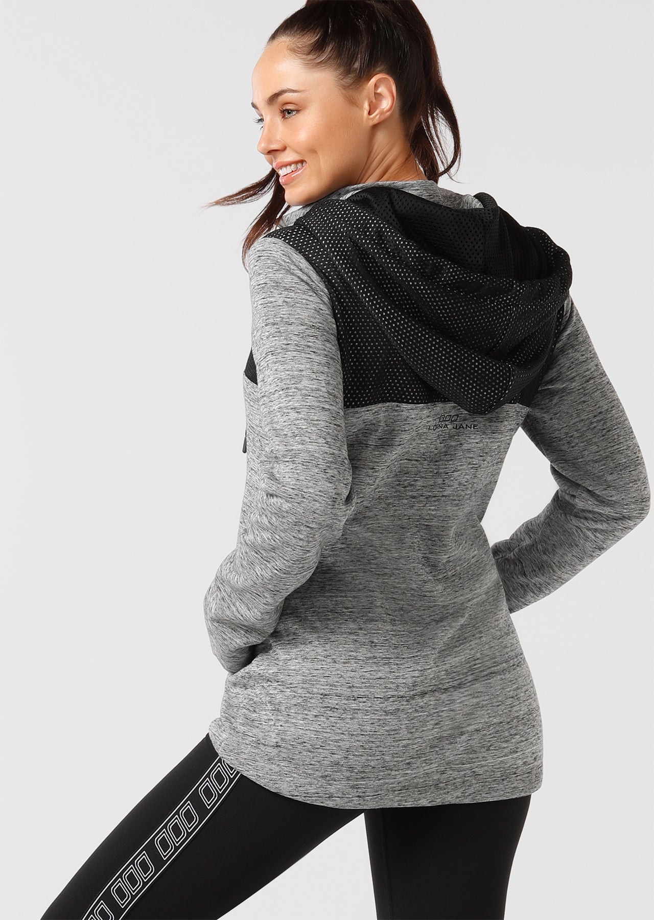 Lorna Jane Brisk Fleece Active Jacket - White Marl