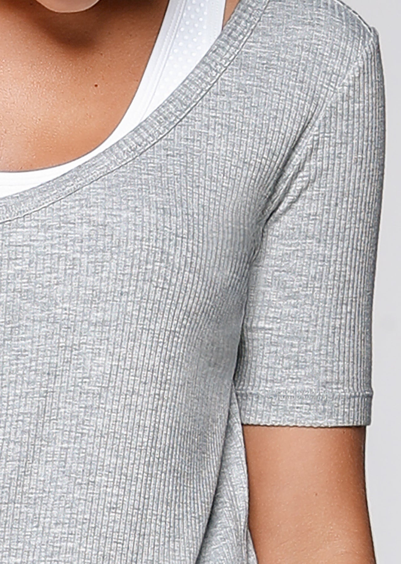 Lorna Jane Bronx S/Slv Tee - Grey Marl