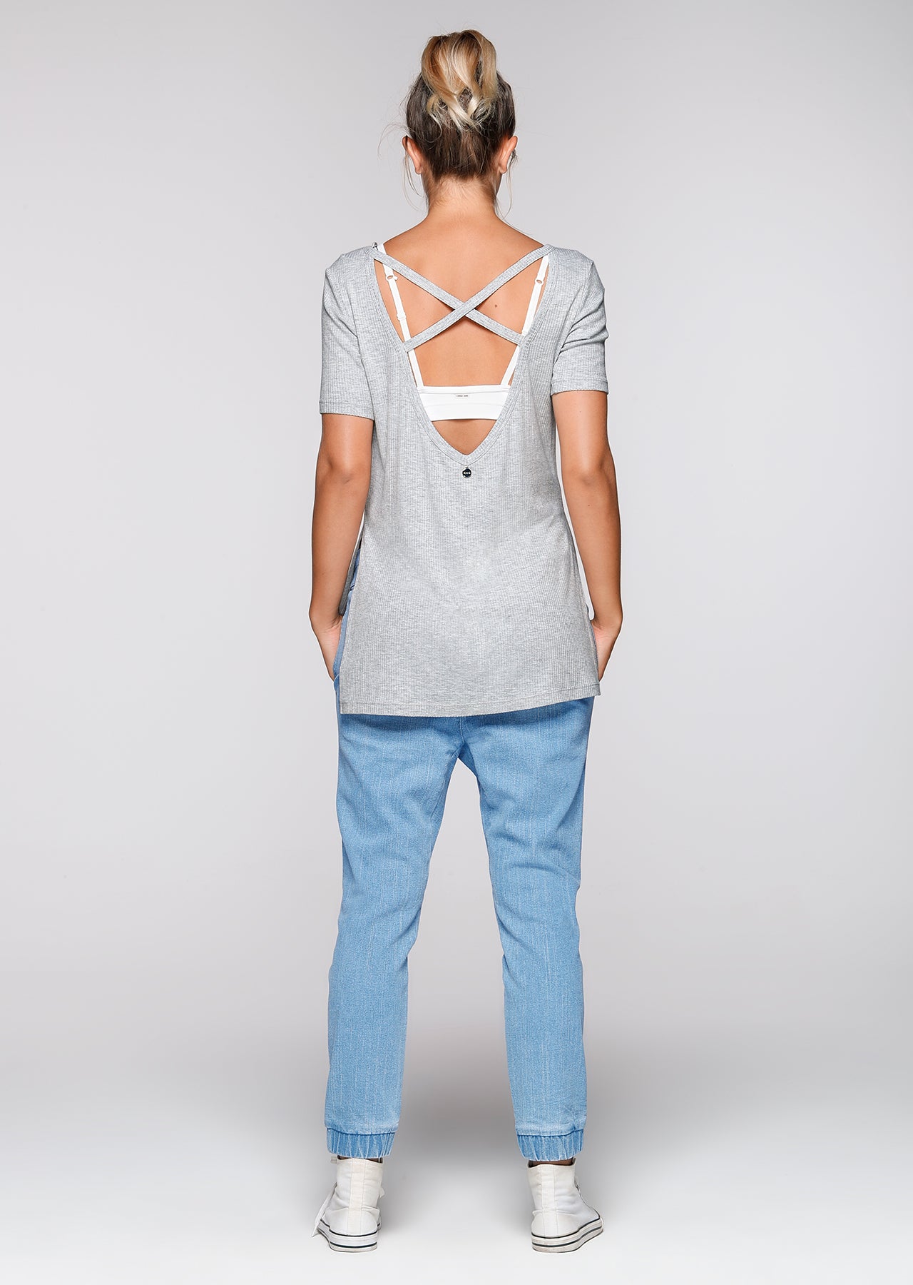 Lorna Jane Bronx S/Slv Tee - Grey Marl