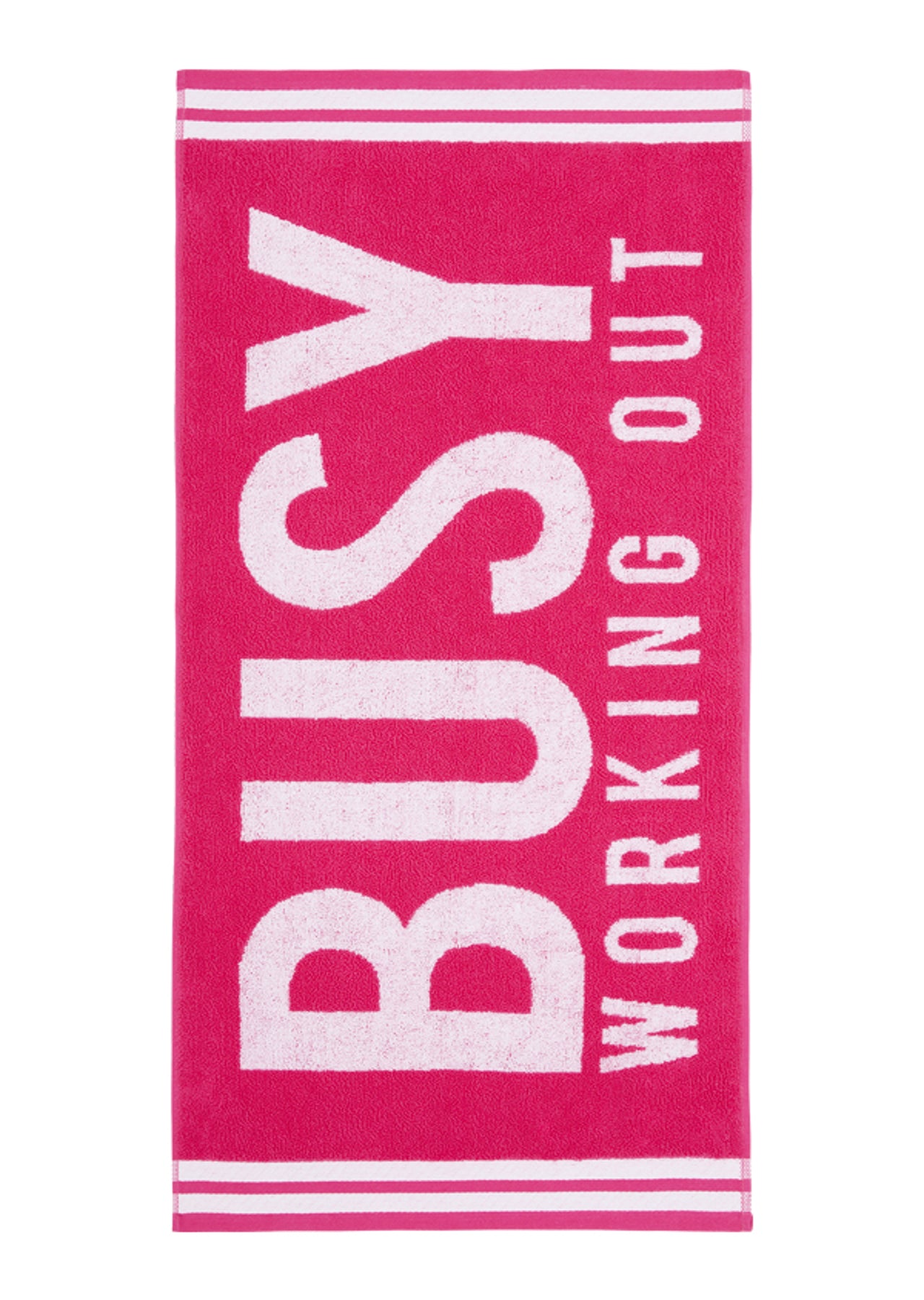 Lorna Jane Busy Sweat Towel - Neon Pink/White