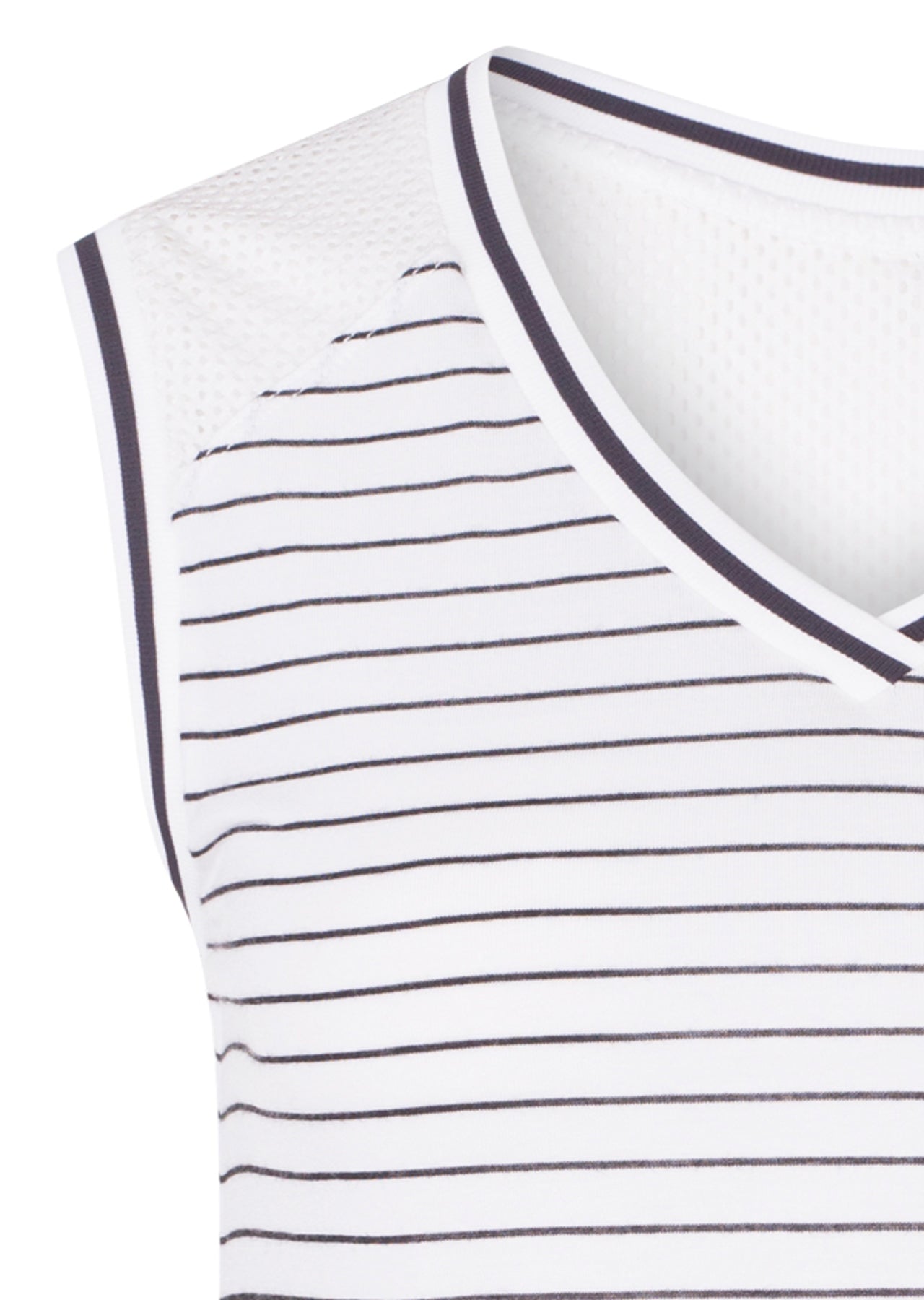 Lorna Jane California Casual Tank - White/Black Stripe