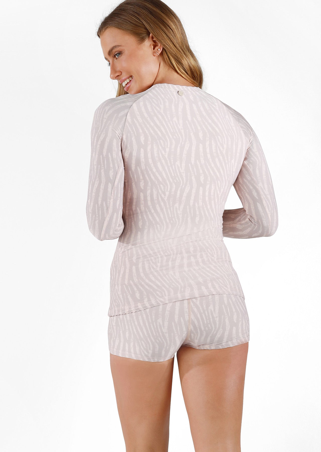 Lorna Jane California Safari Recycled Rash Vest - Neutral Safari