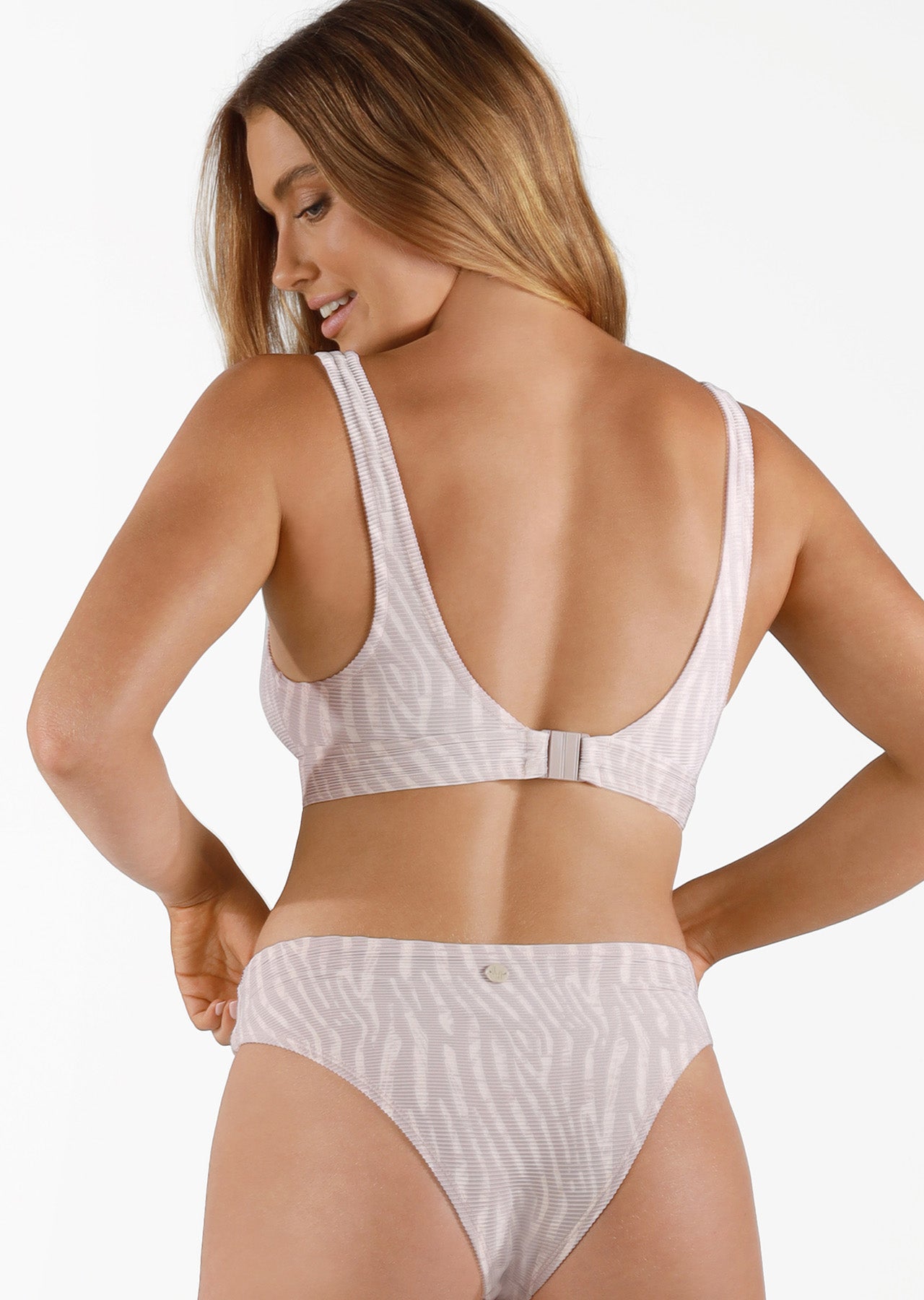 Lorna Jane California Safari Recycled Swim Bra - Neutral Safari Print