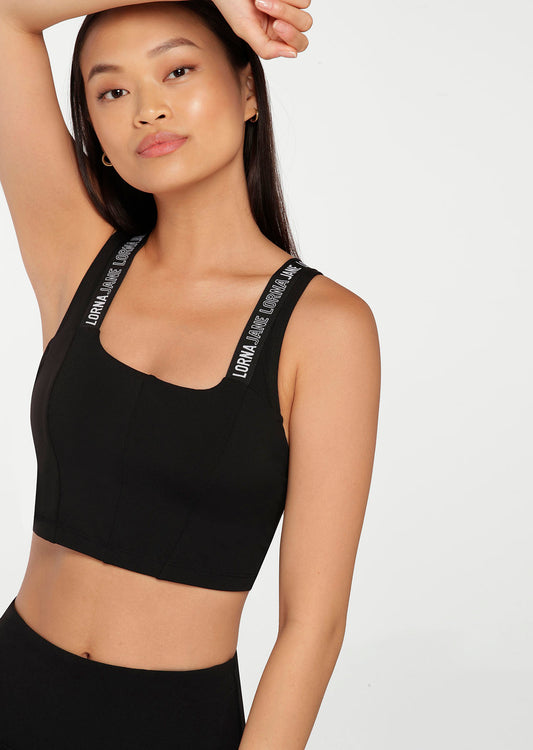 Lorna Jane Challenger Long Line Bra - Black