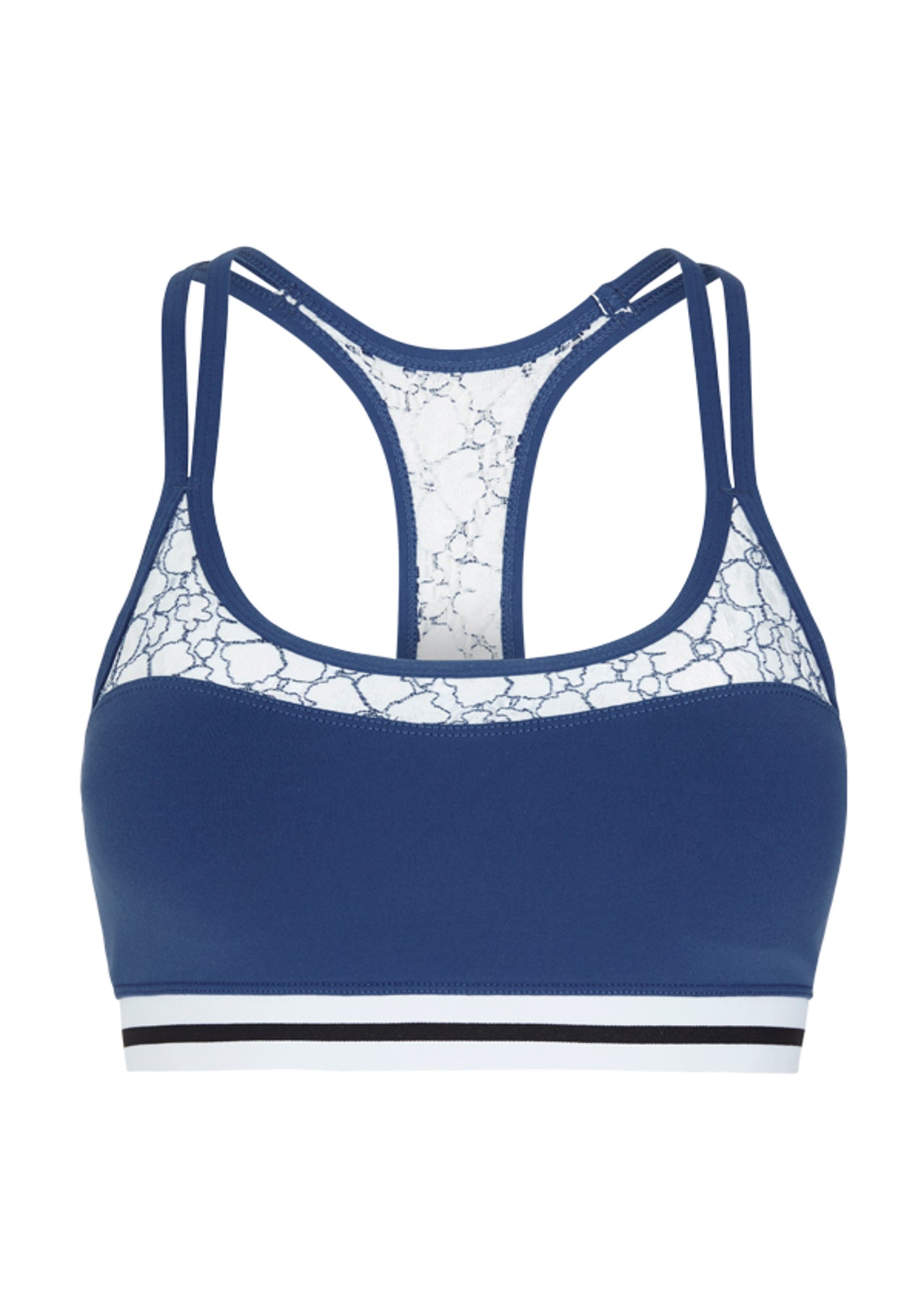 Lorna Jane Chantilly Bra - White/Indigo/Black