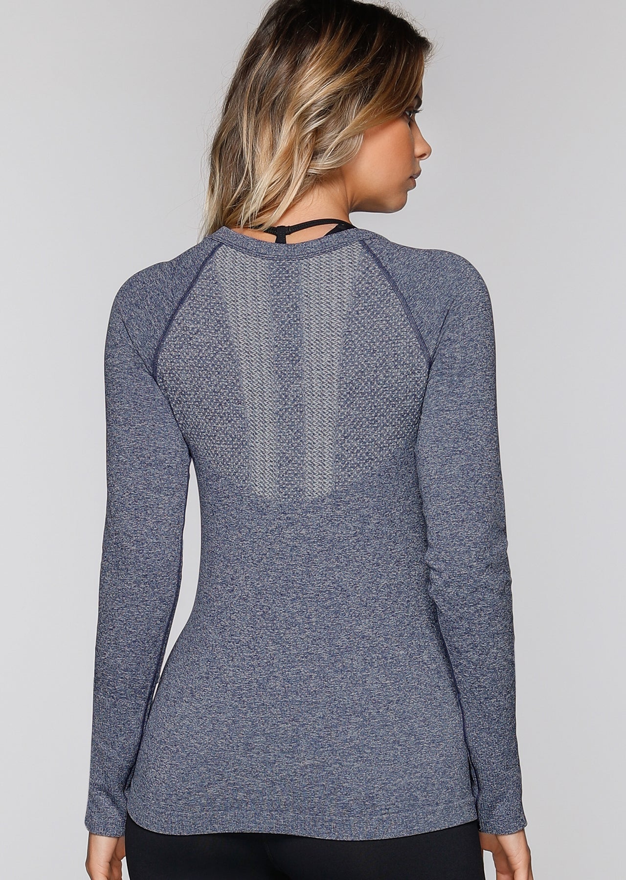 Lorna Jane Charlie L/Slv Seamless Top - Ink Marl