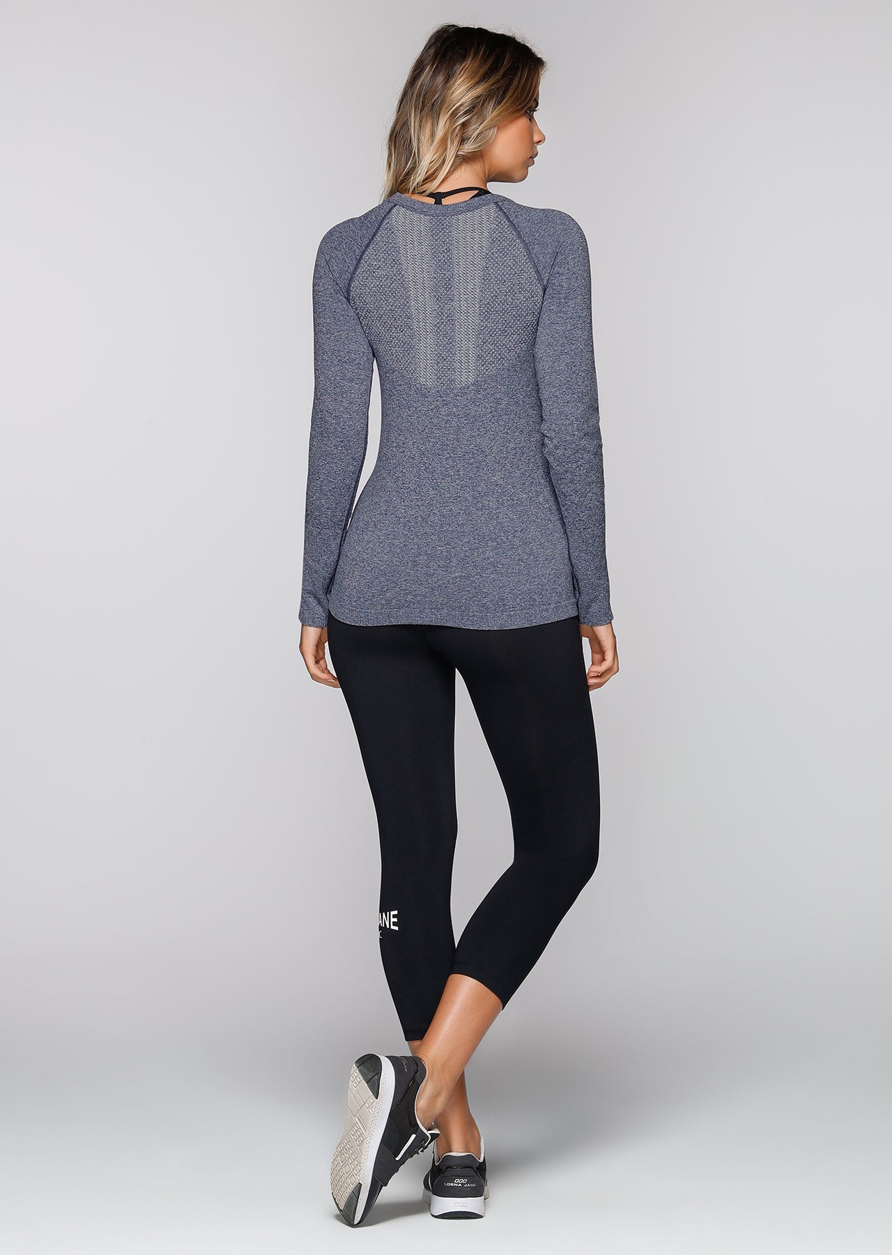 Lorna Jane Charlie L/Slv Seamless Top - Ink Marl