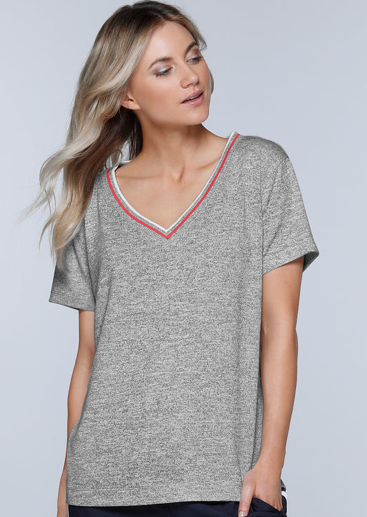 Lorna Jane Charlotte Tee - Snow Grey Marl
