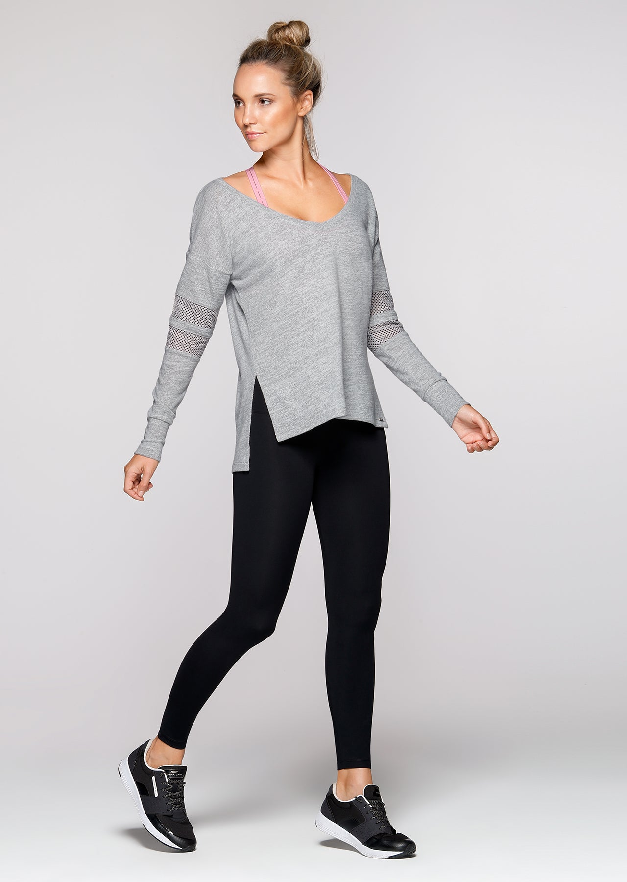 Lorna Jane Chaser L/Slv Top - Grey Marl