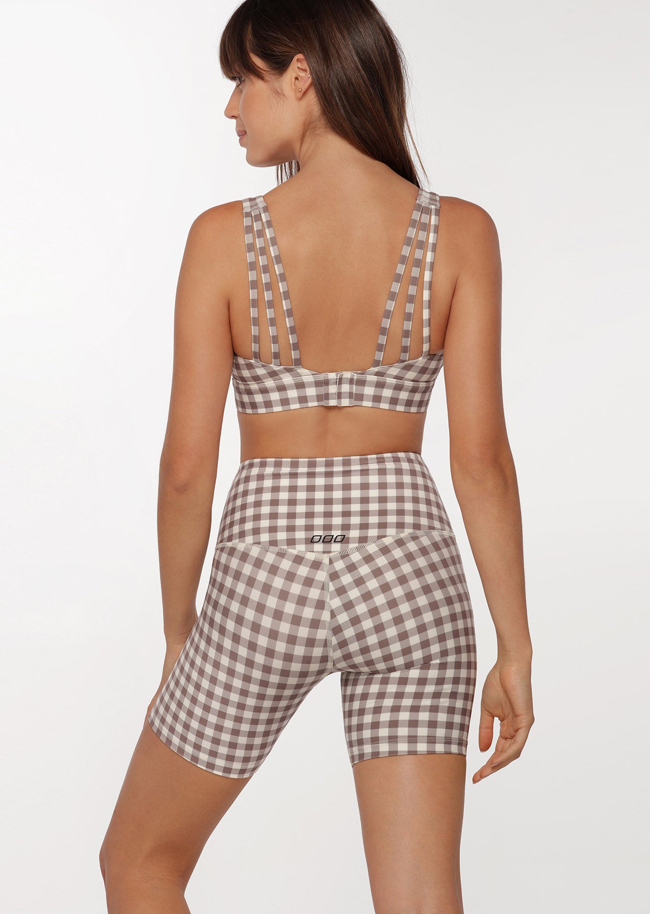Lorna Jane Check Mate Bike Shorts - Gingham Print