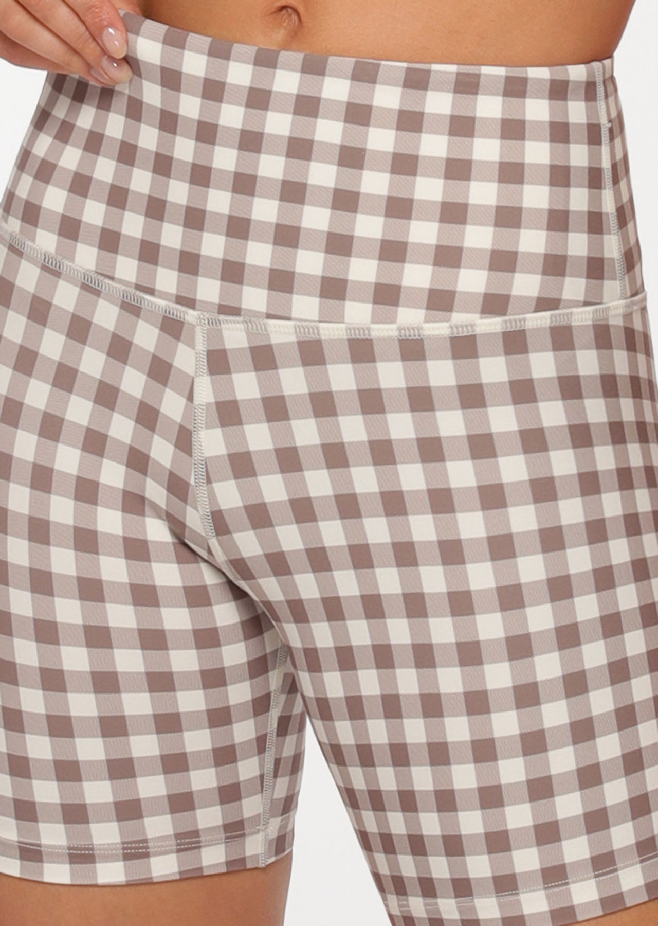 Lorna Jane Check Mate Bike Shorts - Gingham Print