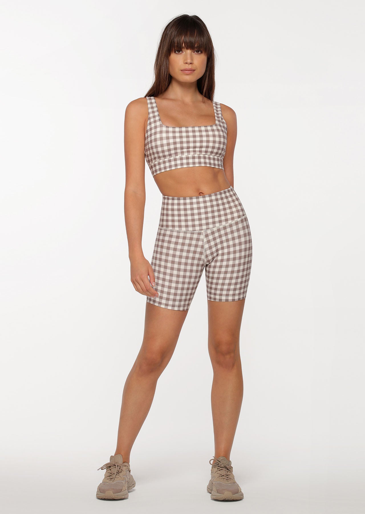 Lorna Jane Check Mate Bike Shorts - Gingham Print