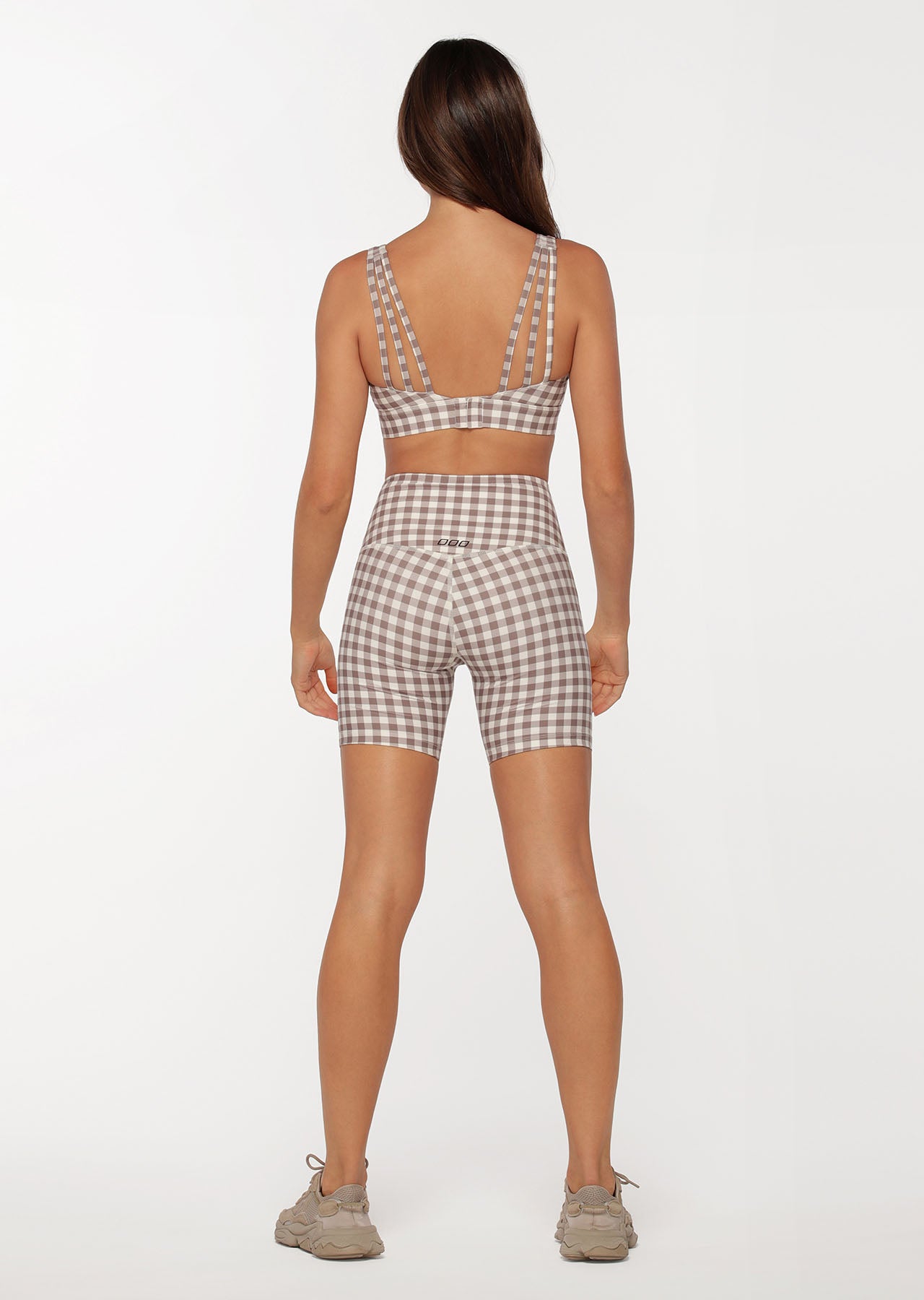 Lorna Jane Check Mate Bike Shorts - Gingham Print