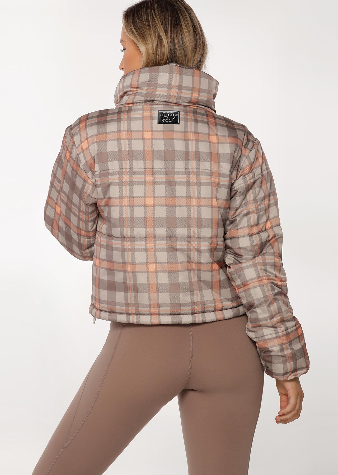 Lorna Jane Check Mate Puffa Jacket - Check Print