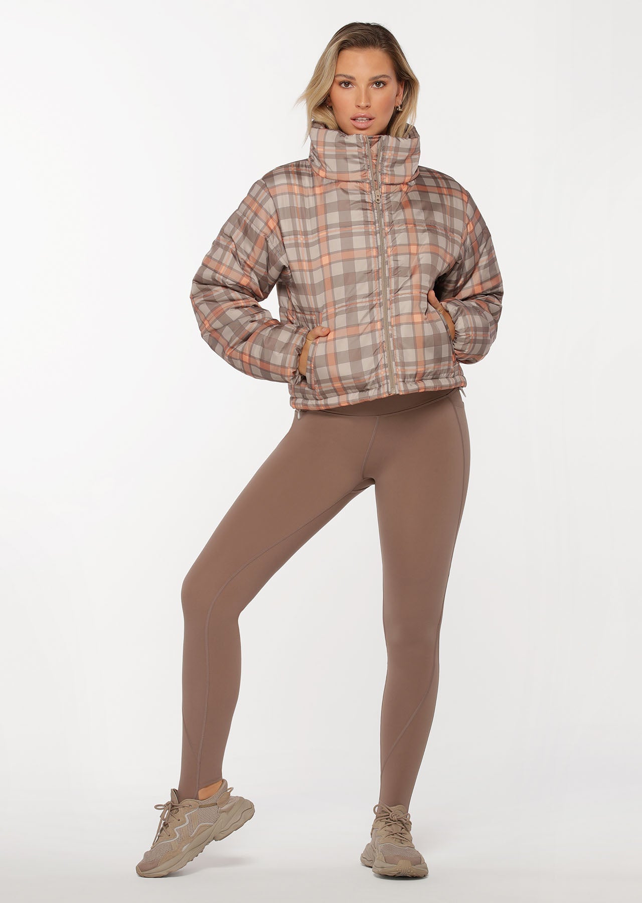 Lorna Jane Check Mate Puffa Jacket - Check Print