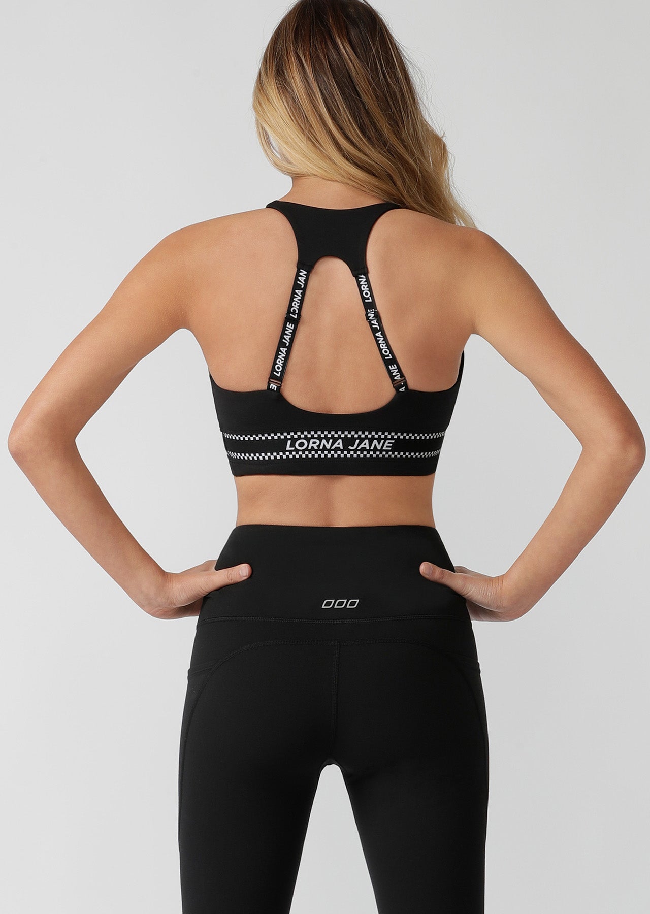 Lorna Jane Checked Out Sports Bra - Black
