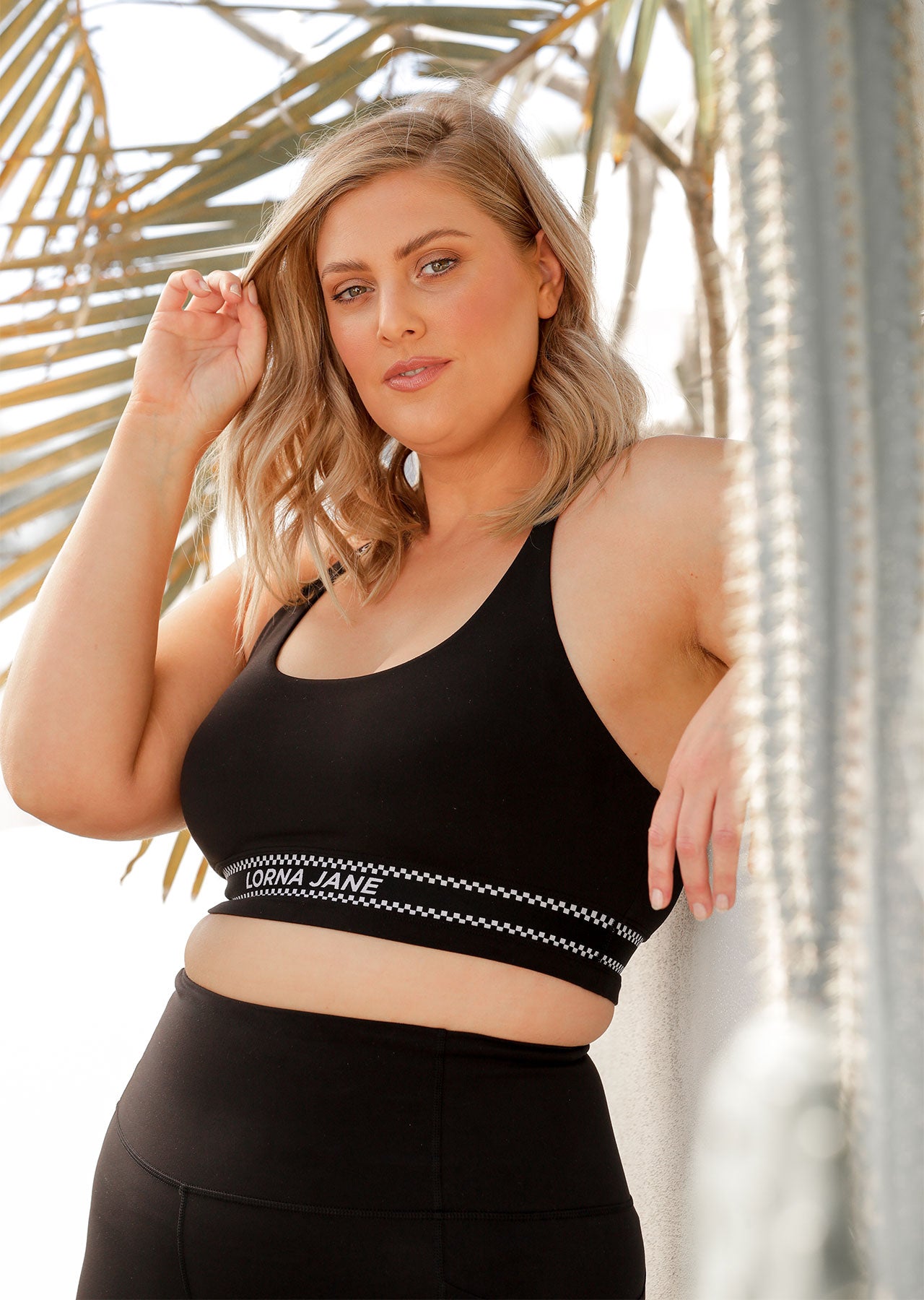 Lorna Jane Checked Out Sports Bra - Black