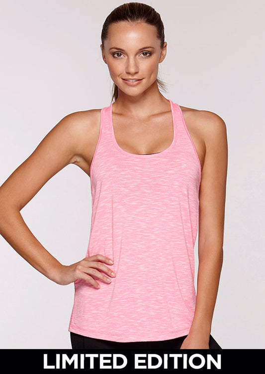 Lorna Jane Clara Gym Tank - Hyper Pink Marl