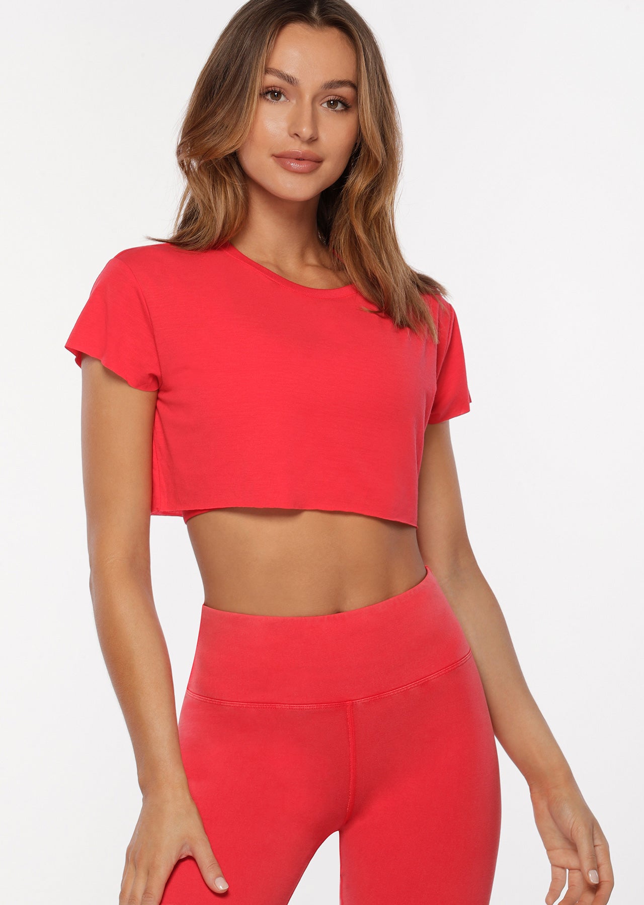 Lorna Jane Classic Cropped Active Tee - Washed Out Ginger