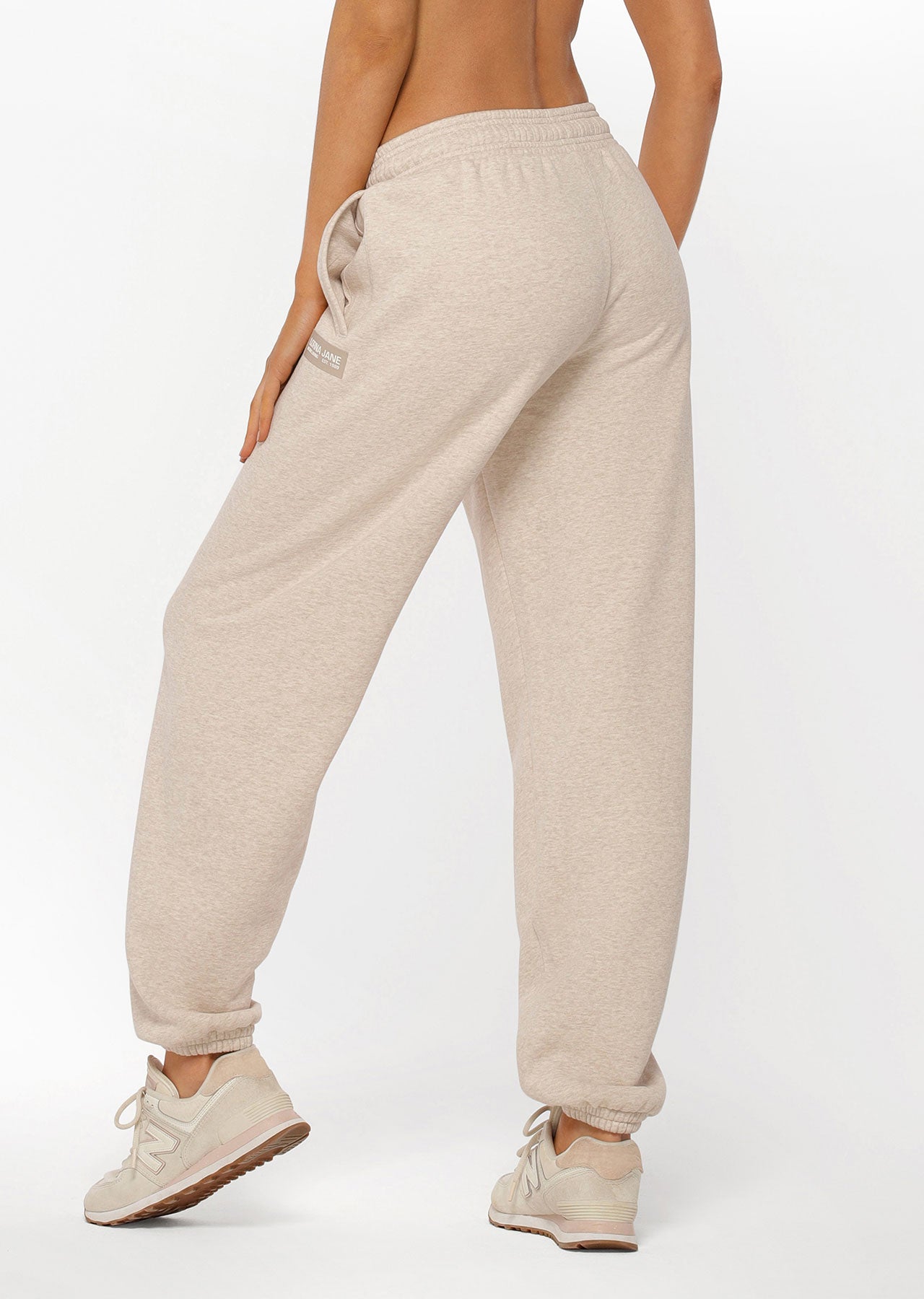 Lorna Jane Classic Fleece Trackpants - Oat Marl