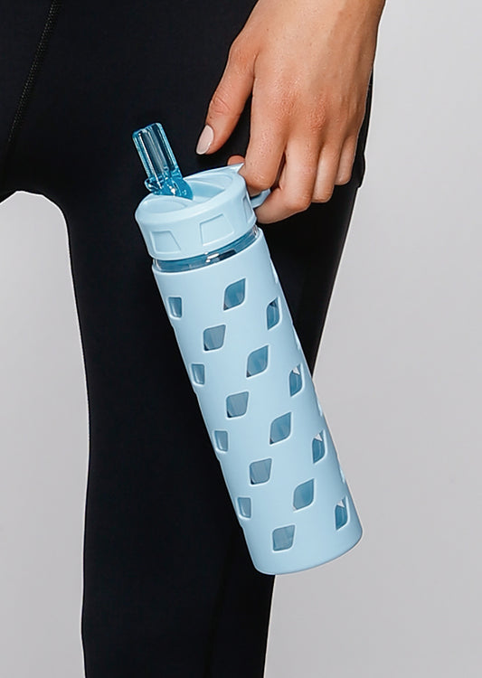 Lorna Jane Classic Glass Water Bottle - Blue Sky