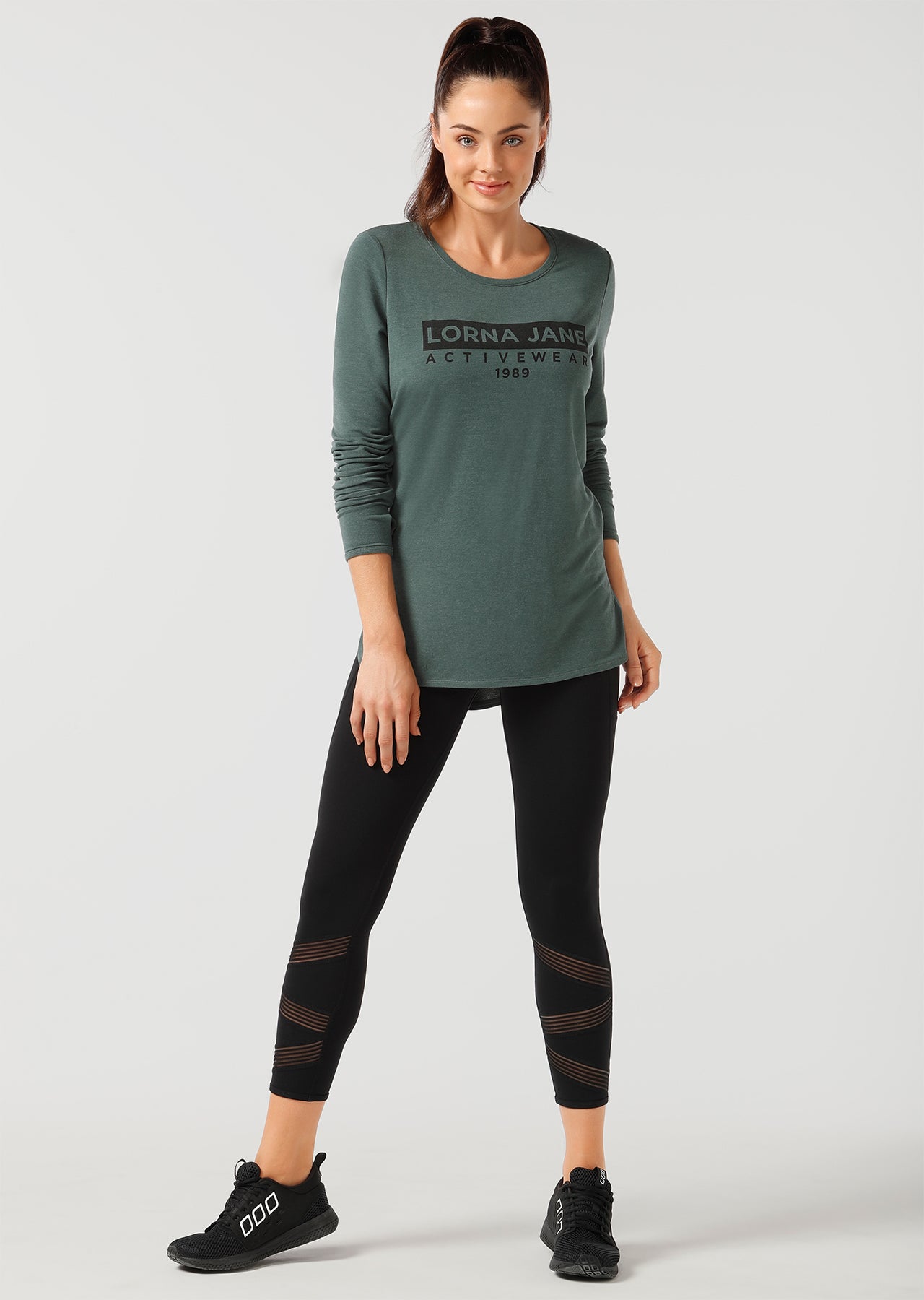 Lorna Jane Classic L/Slv Active Top - Military Marl