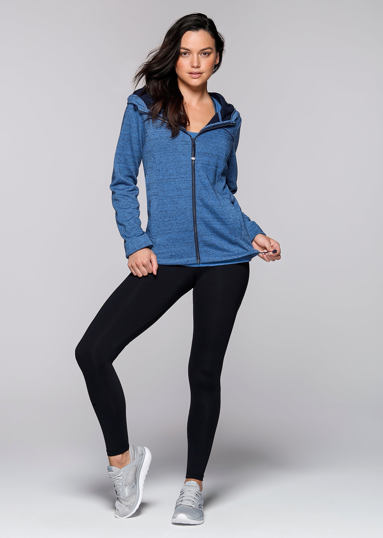Lorna Jane Classic Luxe Active Jacket - Cosmic Dust/Ink Marl