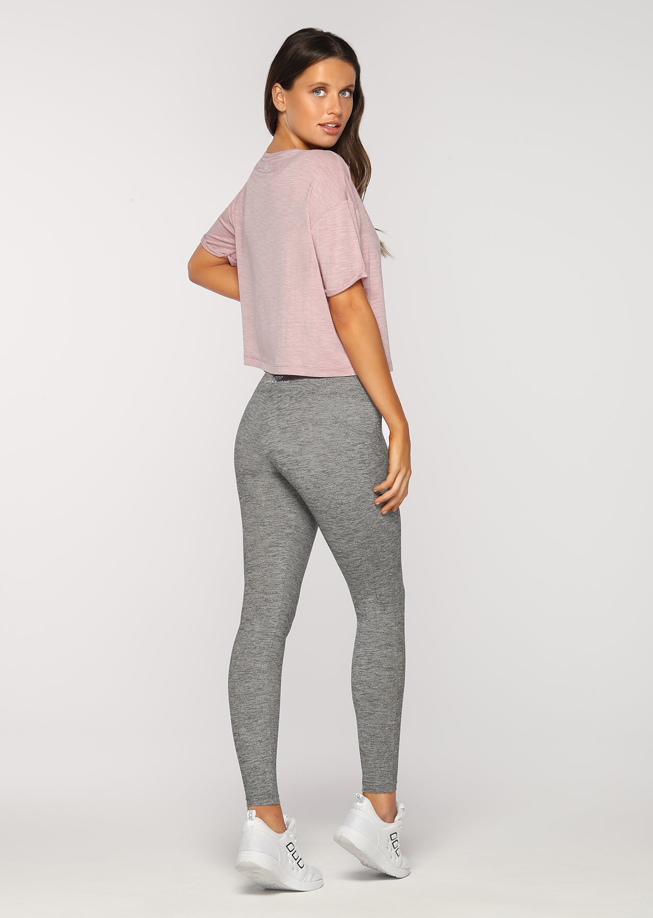 Lorna Jane Classic Oversized Tee - Dusty Rose Marl