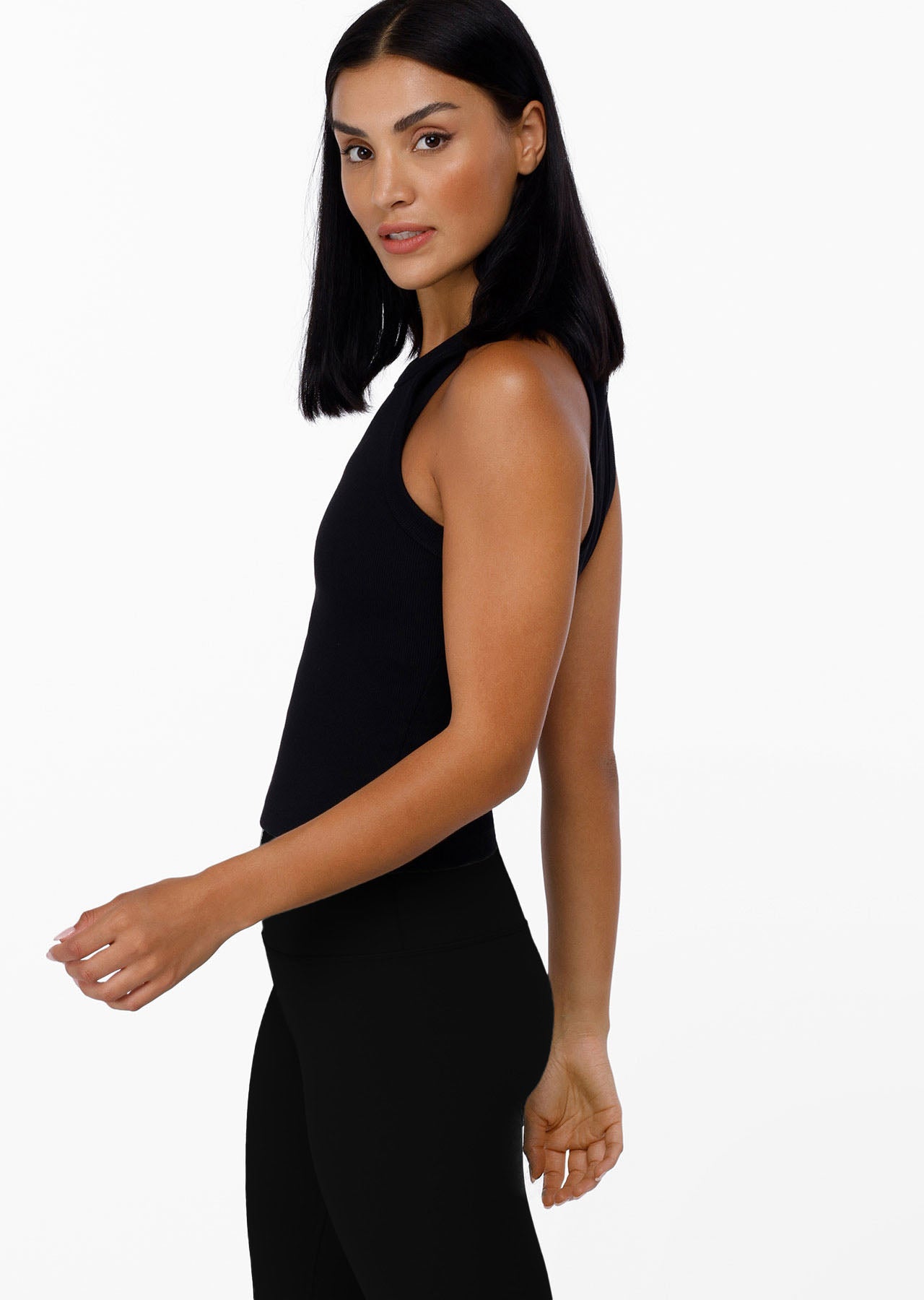 Lorna Jane Classic Ribbed Tank - Black