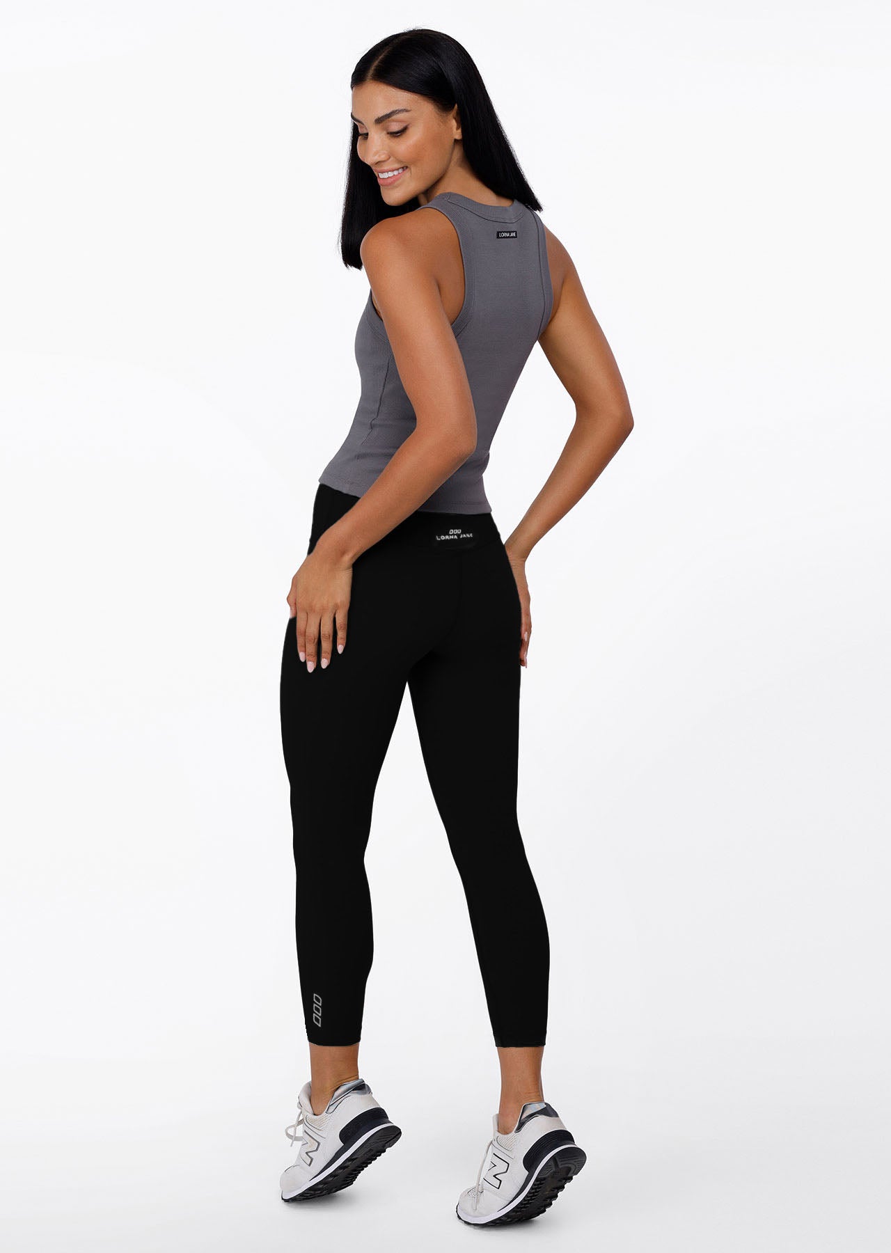 Lorna Jane Classic Ribbed Tank - Mid Grey