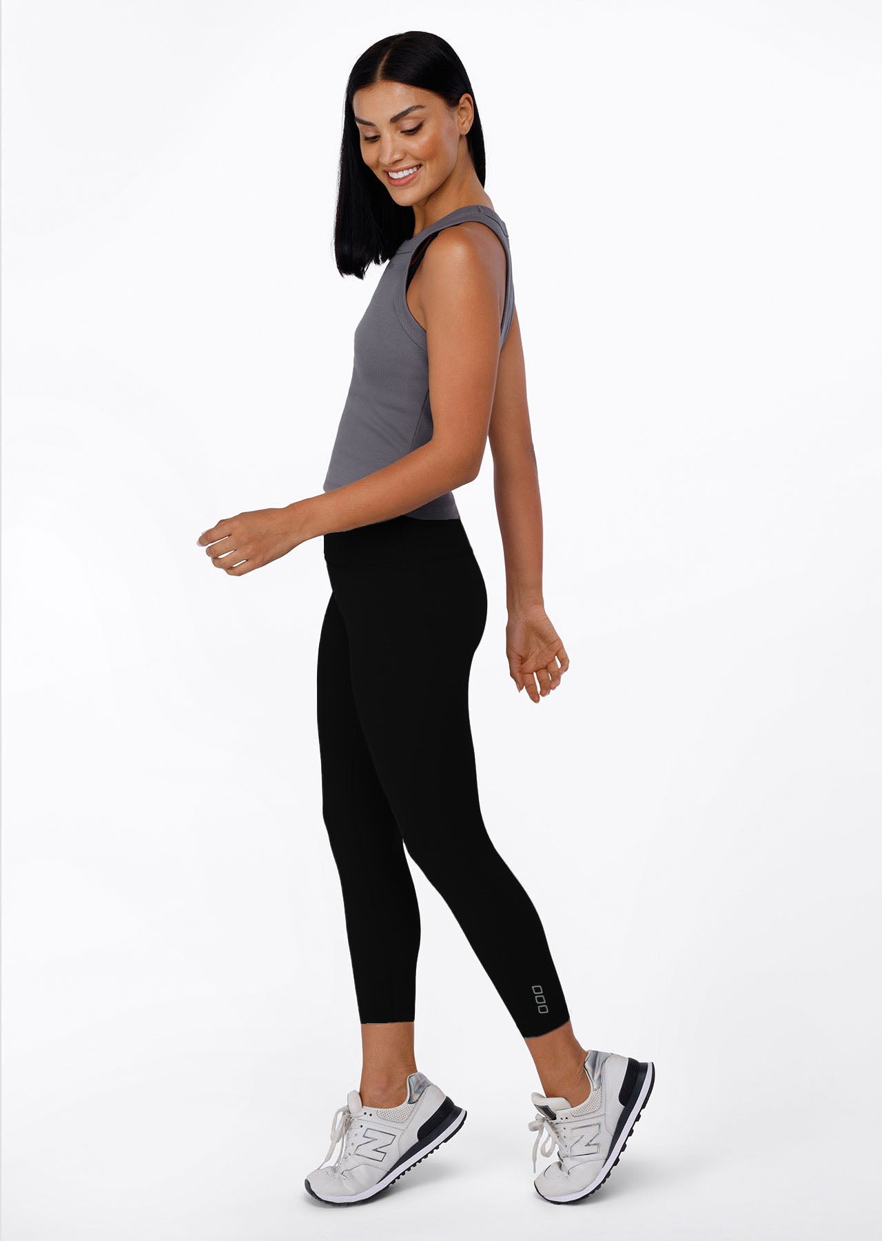 Lorna Jane Classic Ribbed Tank - Mid Grey