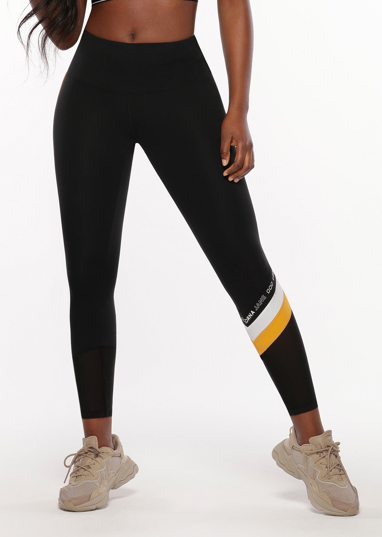 Lorna Jane Colour Block Core Full Length Leggings - Black