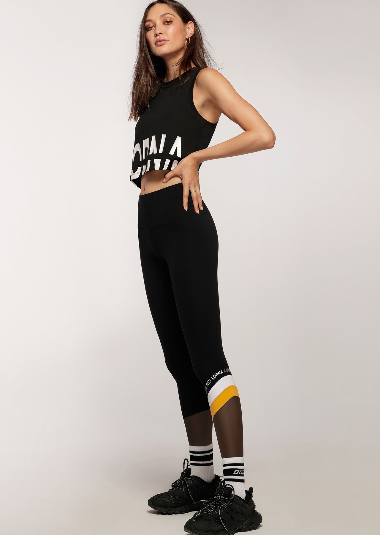 Lorna Jane Colour Block Core Full Length Leggings - Black