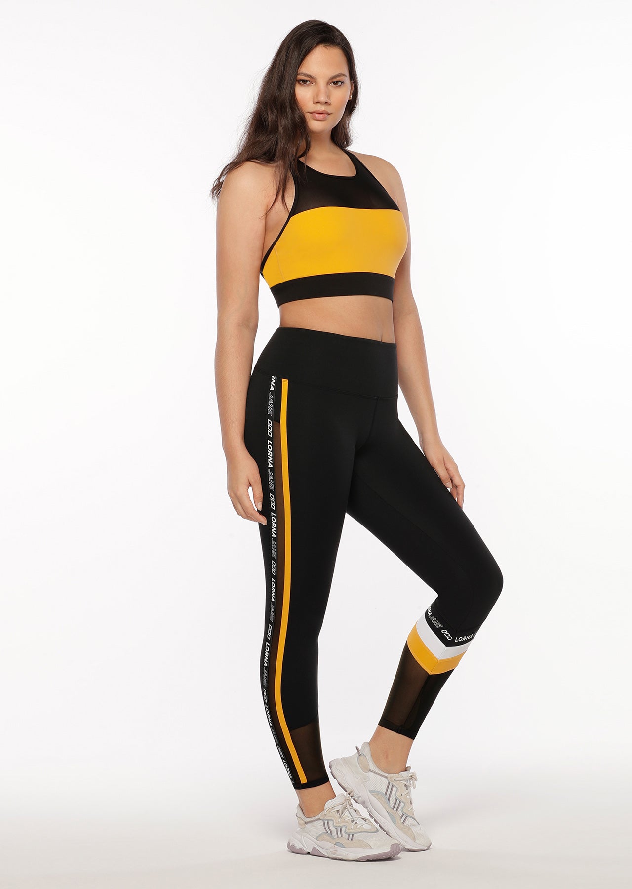Lorna Jane Colour Block Core Full Length Leggings - Black