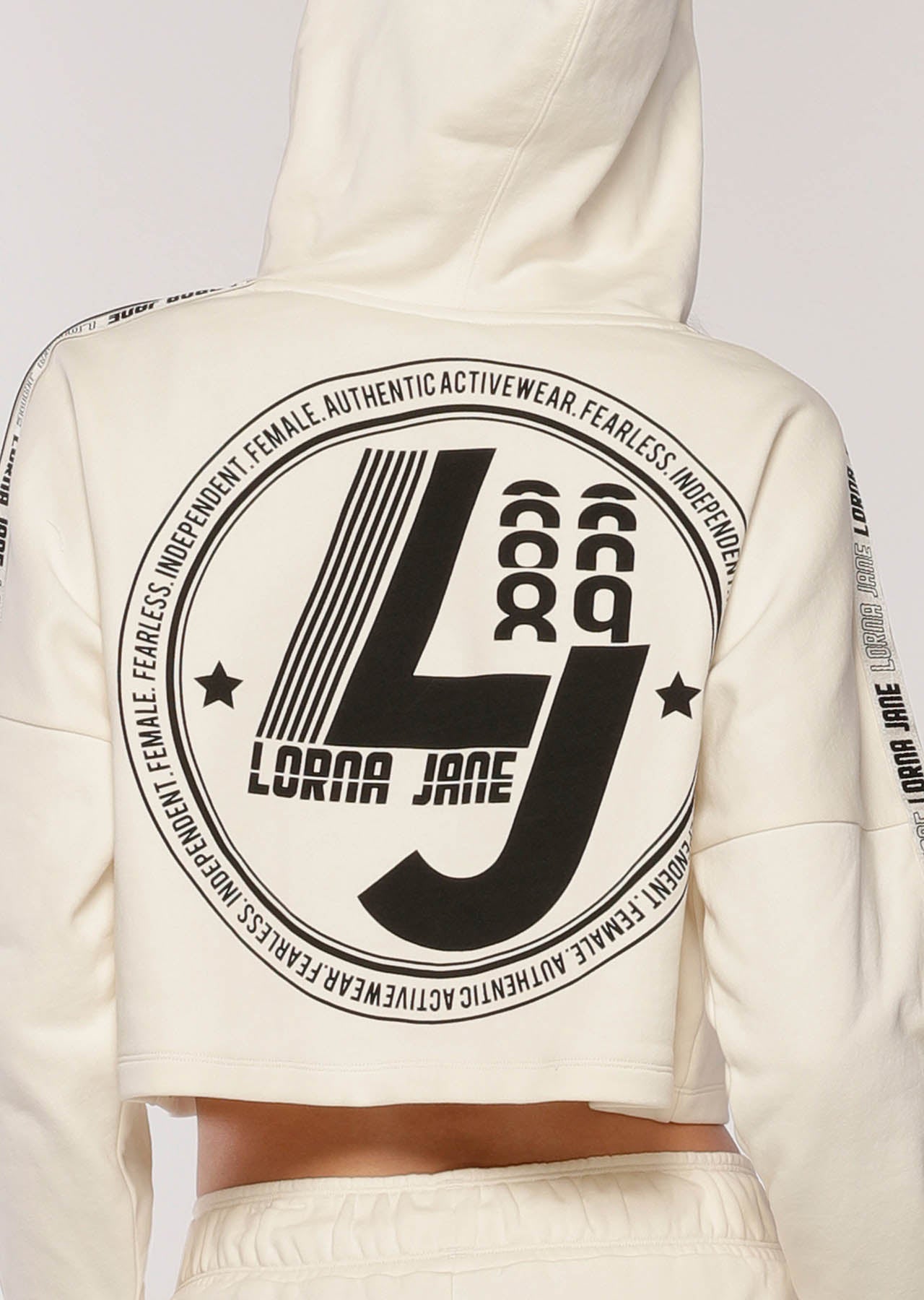 Lorna Jane Comfort Cropped Hoodie - Cream