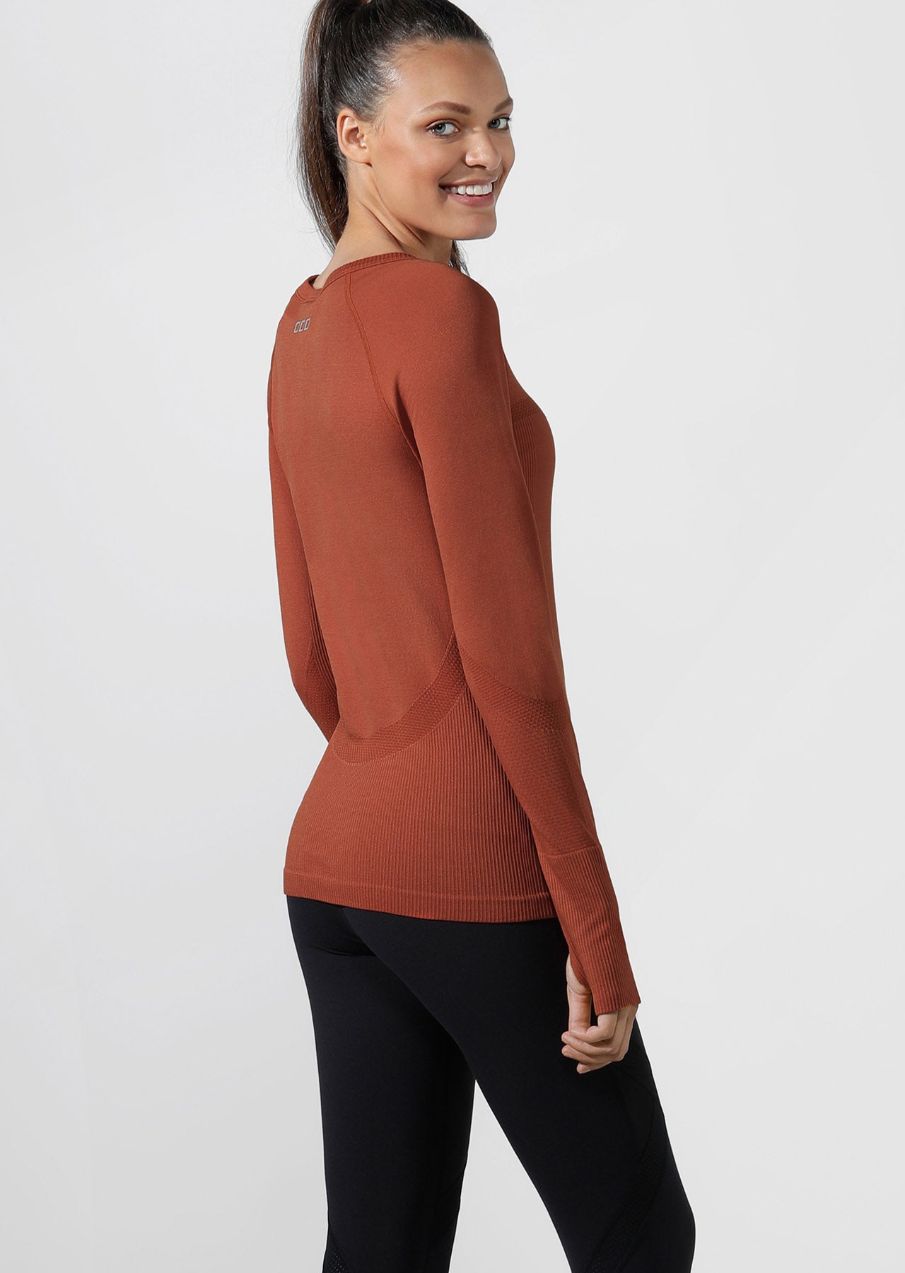 Lorna Jane Comfort Seamless Long Sleeve Top - RUST