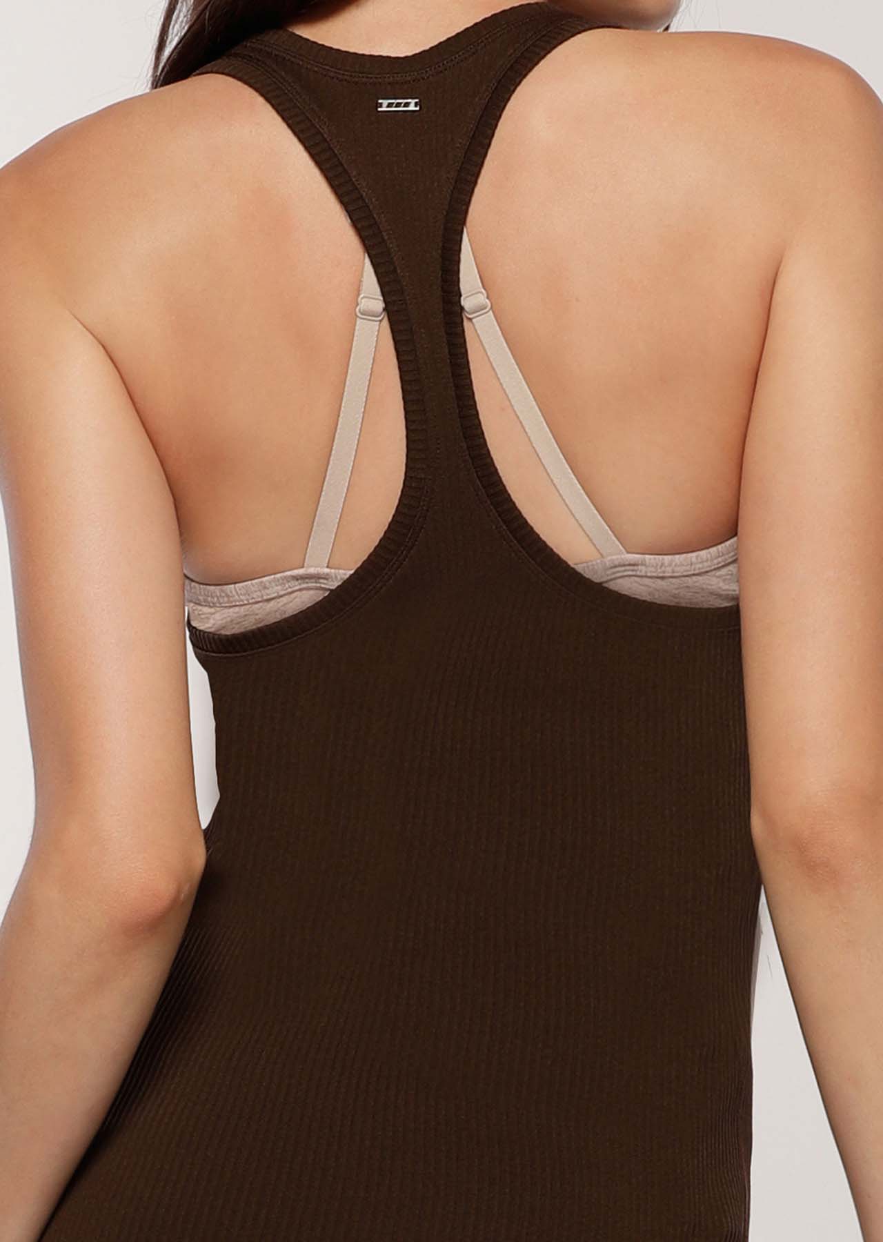 Lorna Jane Comfort Seamless Tank - Espresso