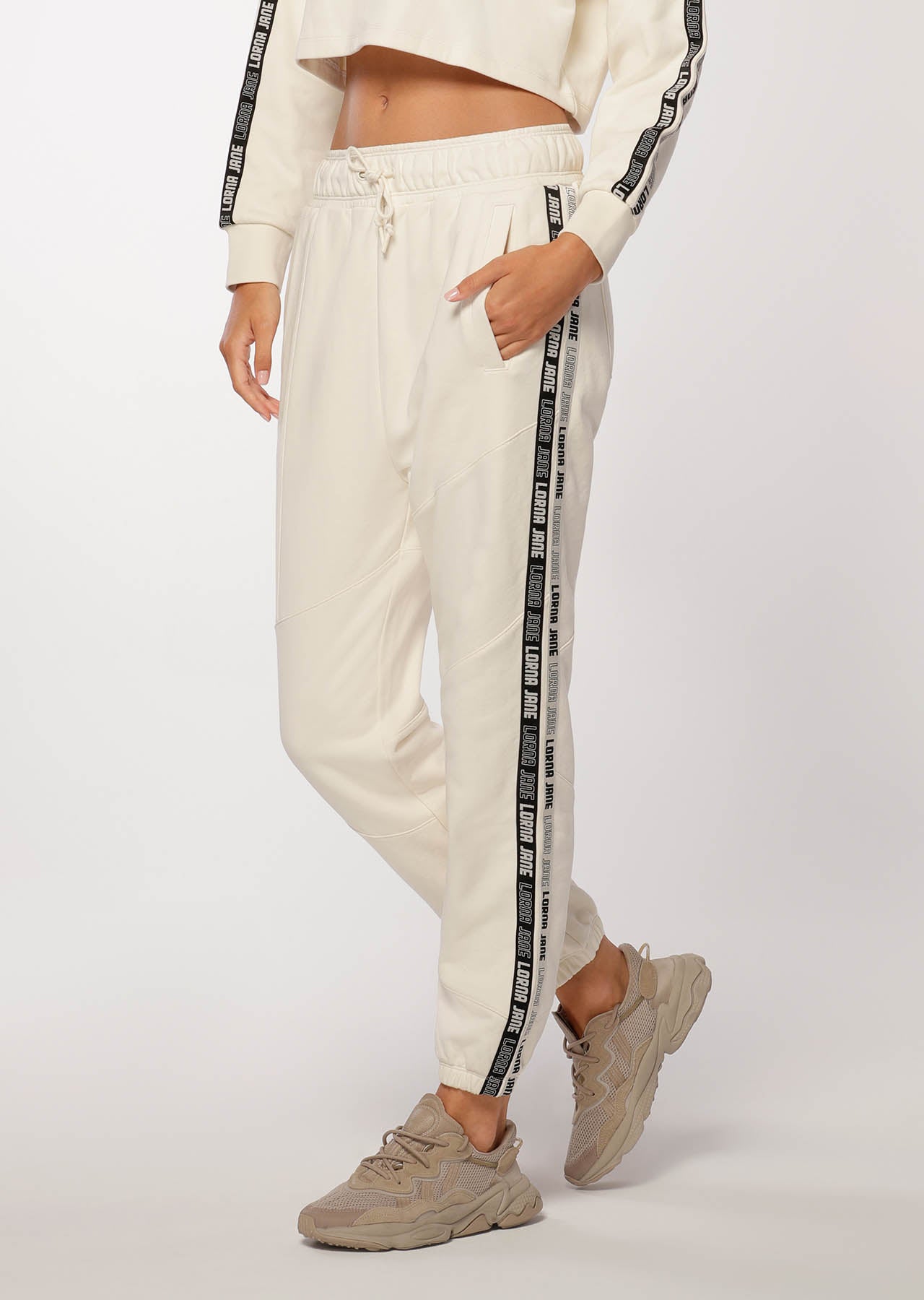 Lorna Jane Comfort Tracksuit Pants - Cream