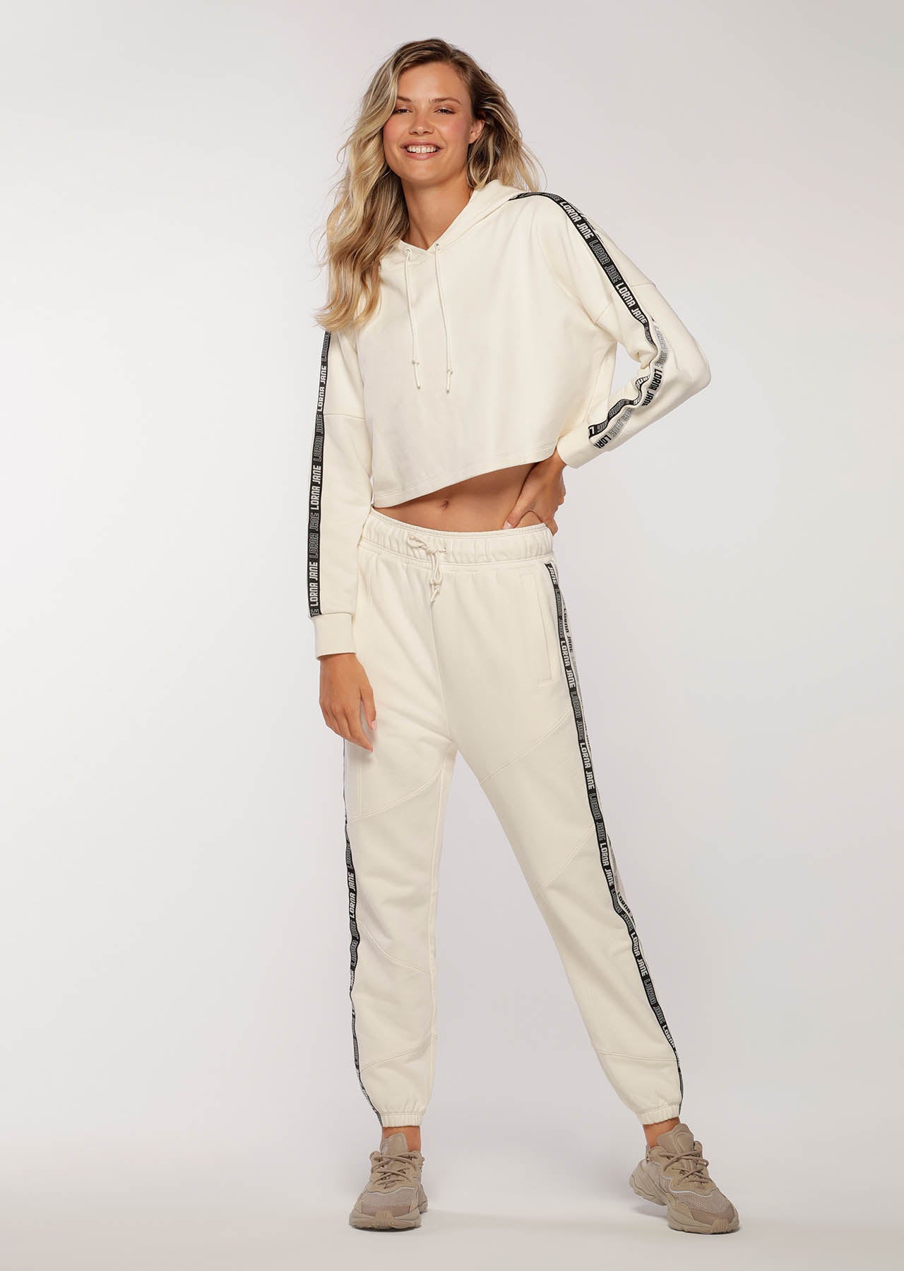 Lorna Jane Comfort Tracksuit Pants - Cream